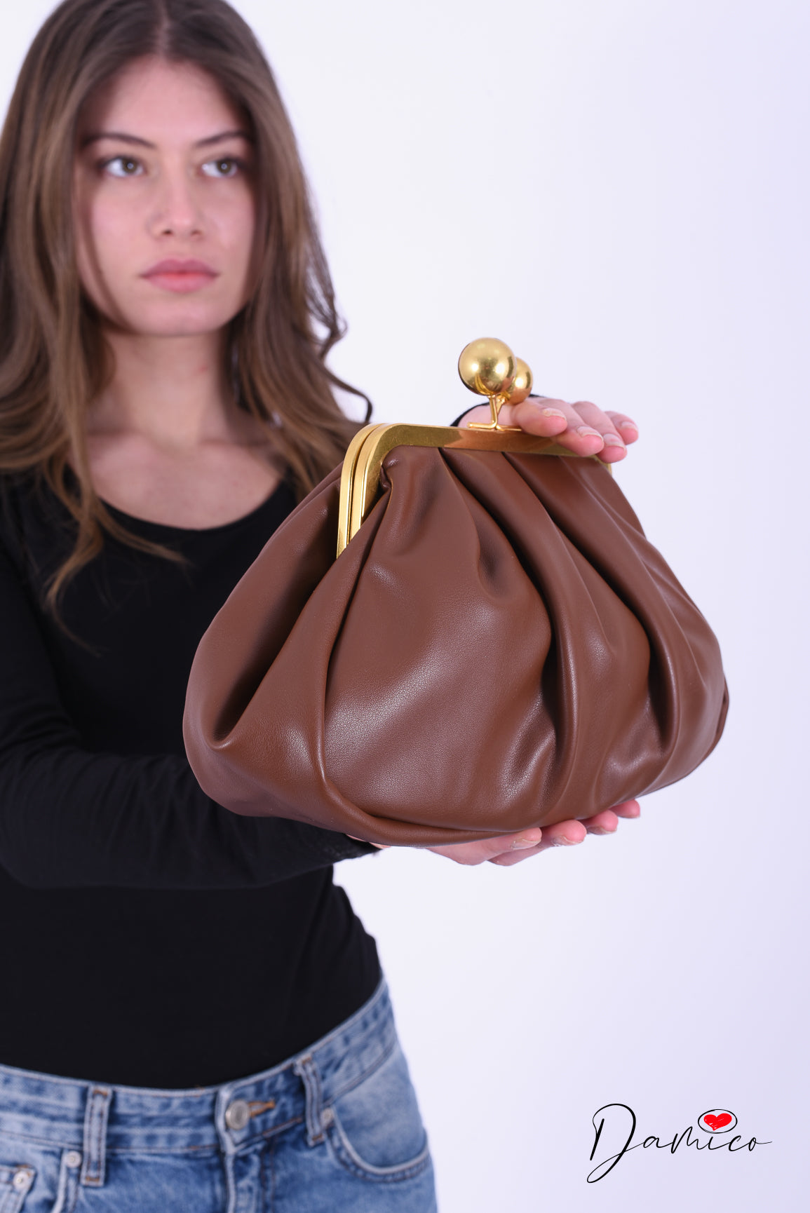 Pochette ecopelle clic clac oro