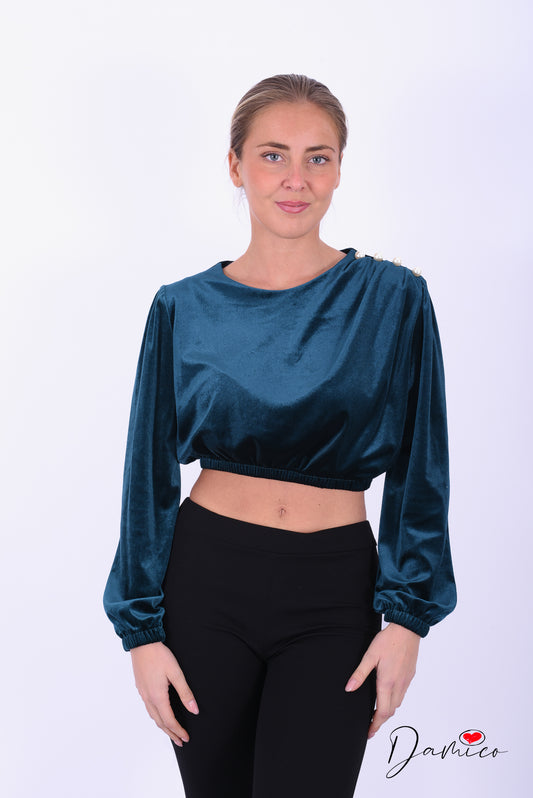 Maglia vellutata perle