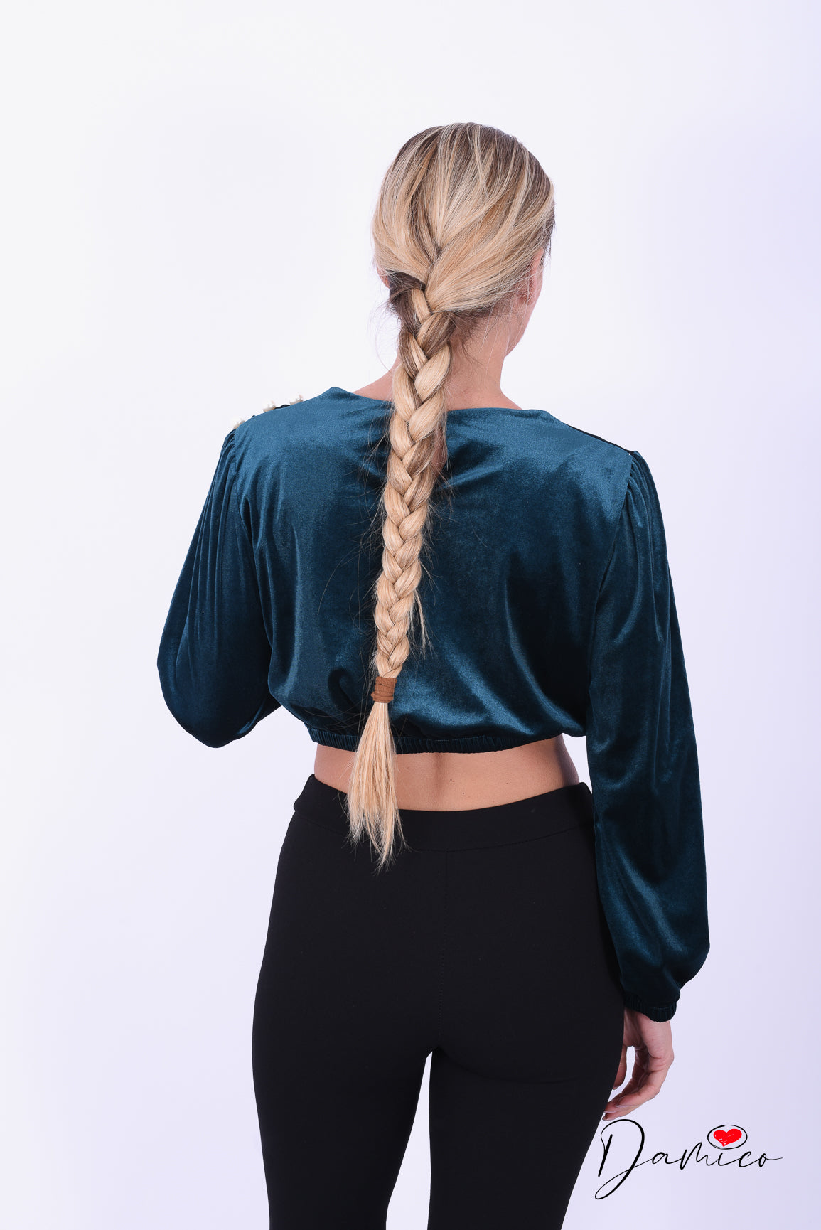 Maglia vellutata perle