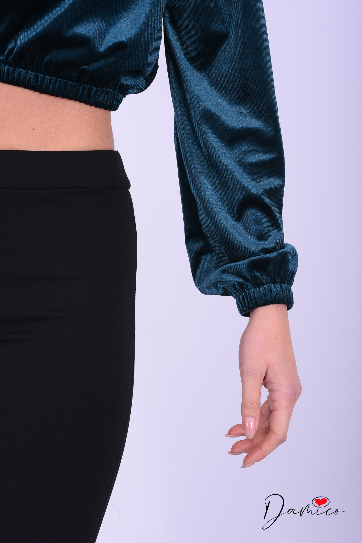 Maglia vellutata perle