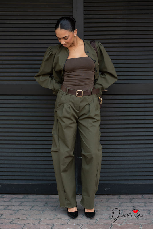 Pantaloni multipinces barrel
