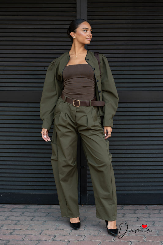 Pantaloni multipinces barrel