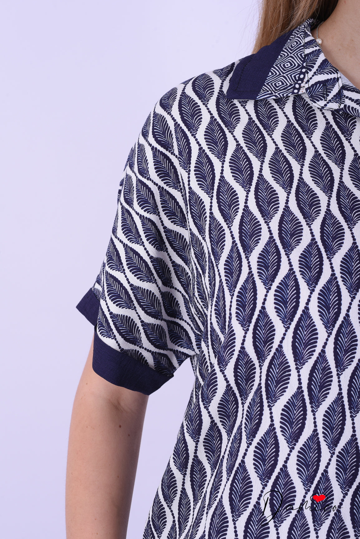Camicia regolabile etnic leaf