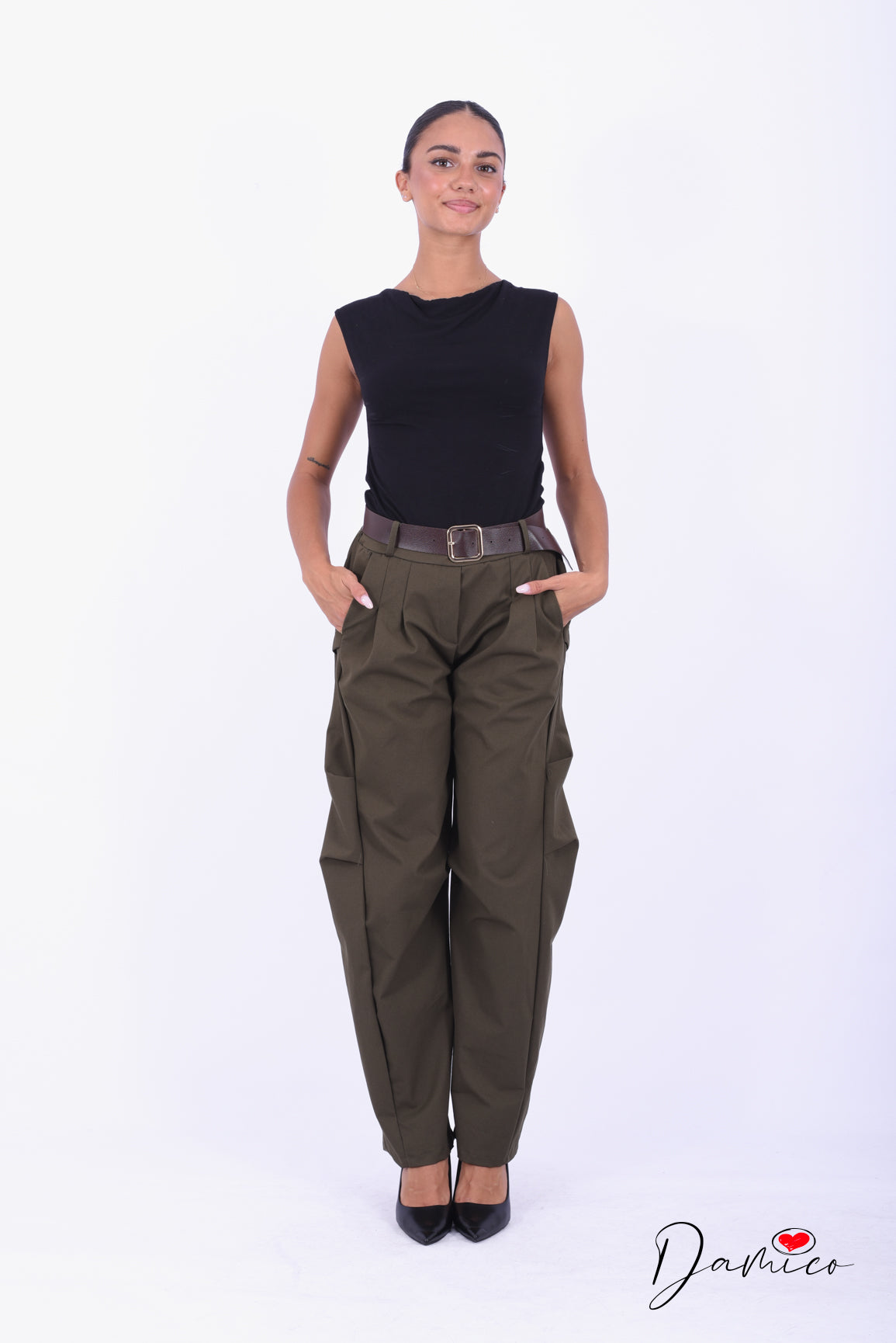 Pantaloni multipinces barrel