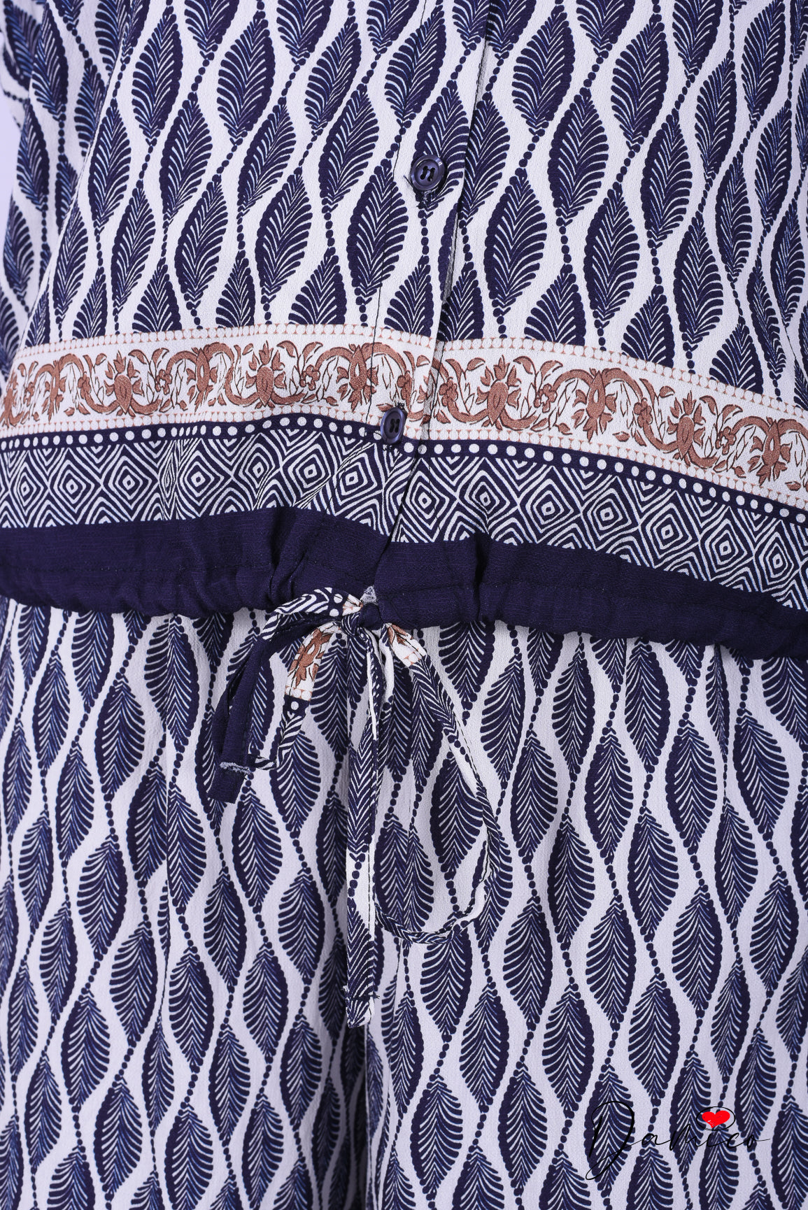 Camicia regolabile etnic leaf