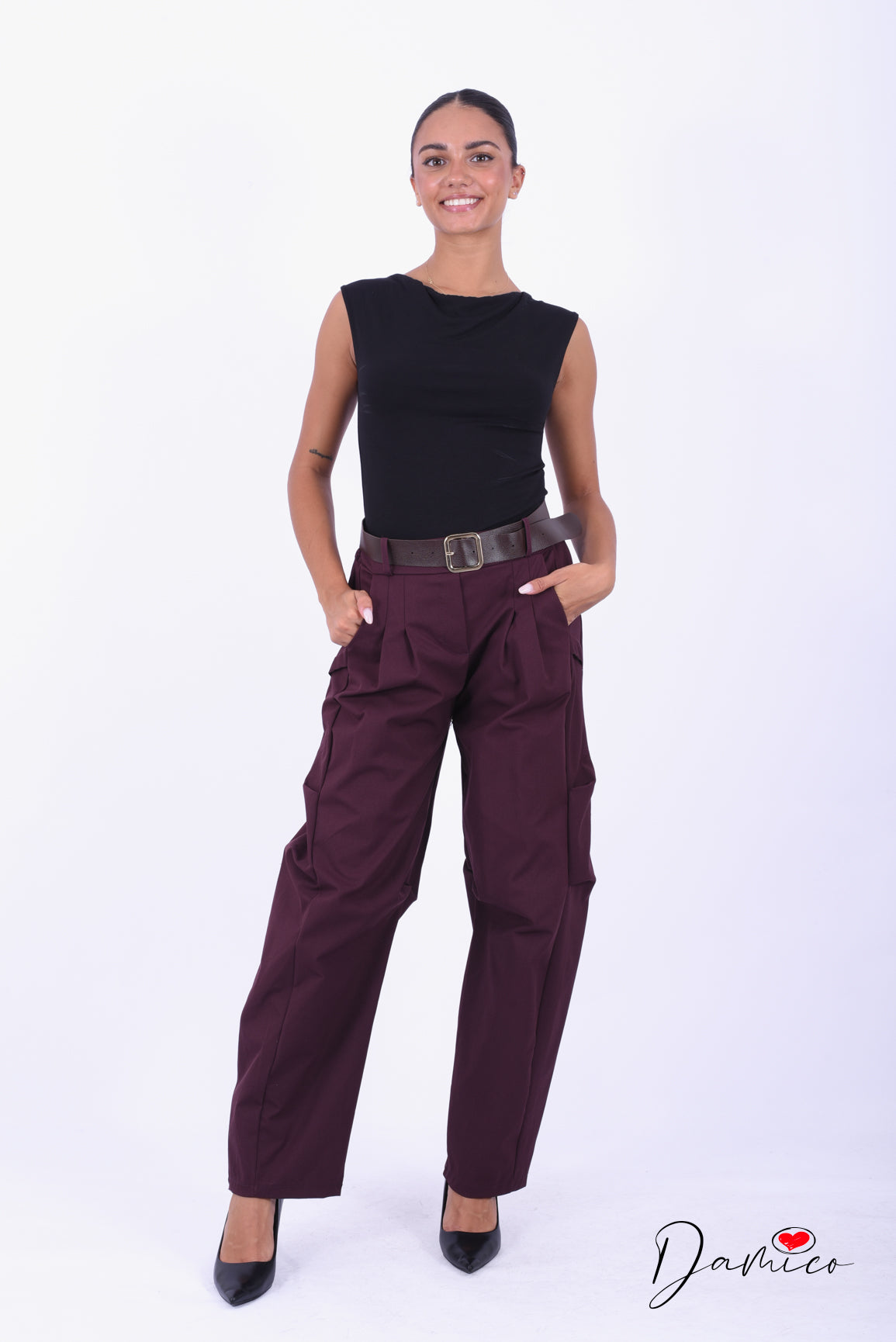 Pantaloni multipinces barrel
