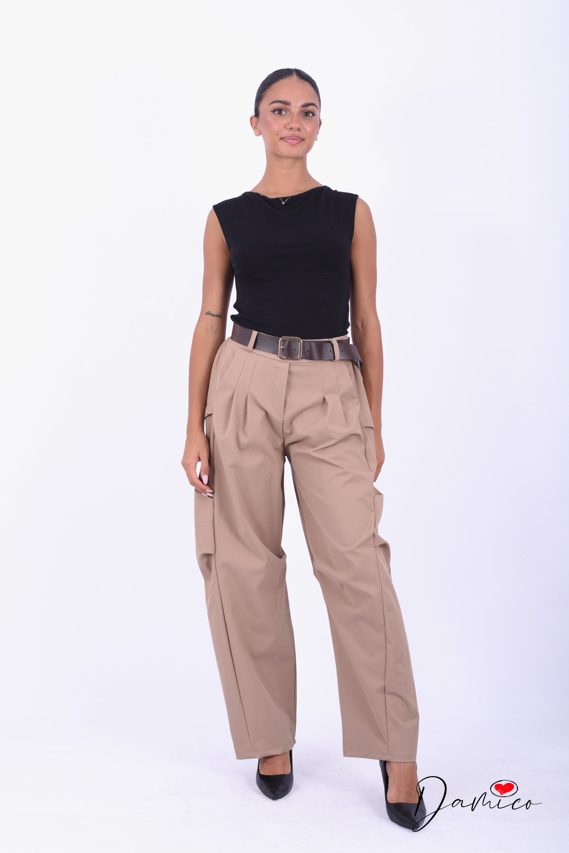Pantaloni multipinces barrel