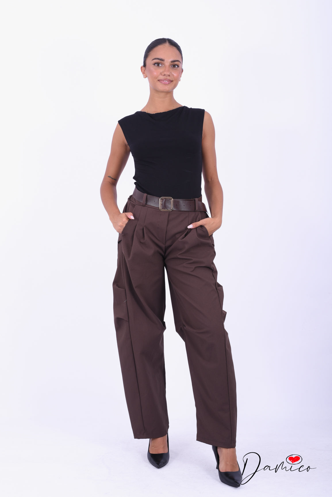 Pantaloni multipinces barrel