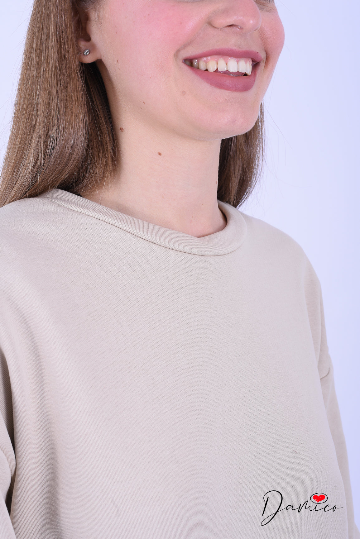 Felpa girocollo bande tuta