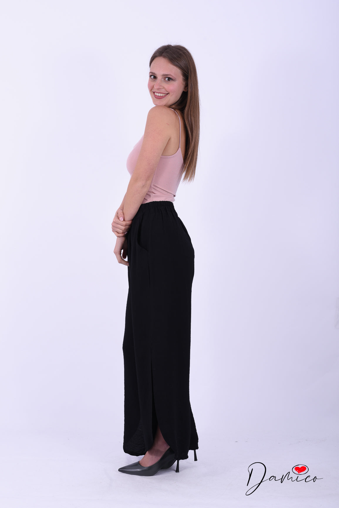 Pantaloni morbidi spacchetti laterali