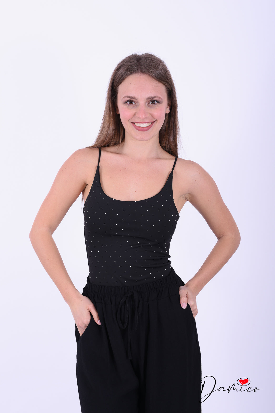 Body bretellina punti luce