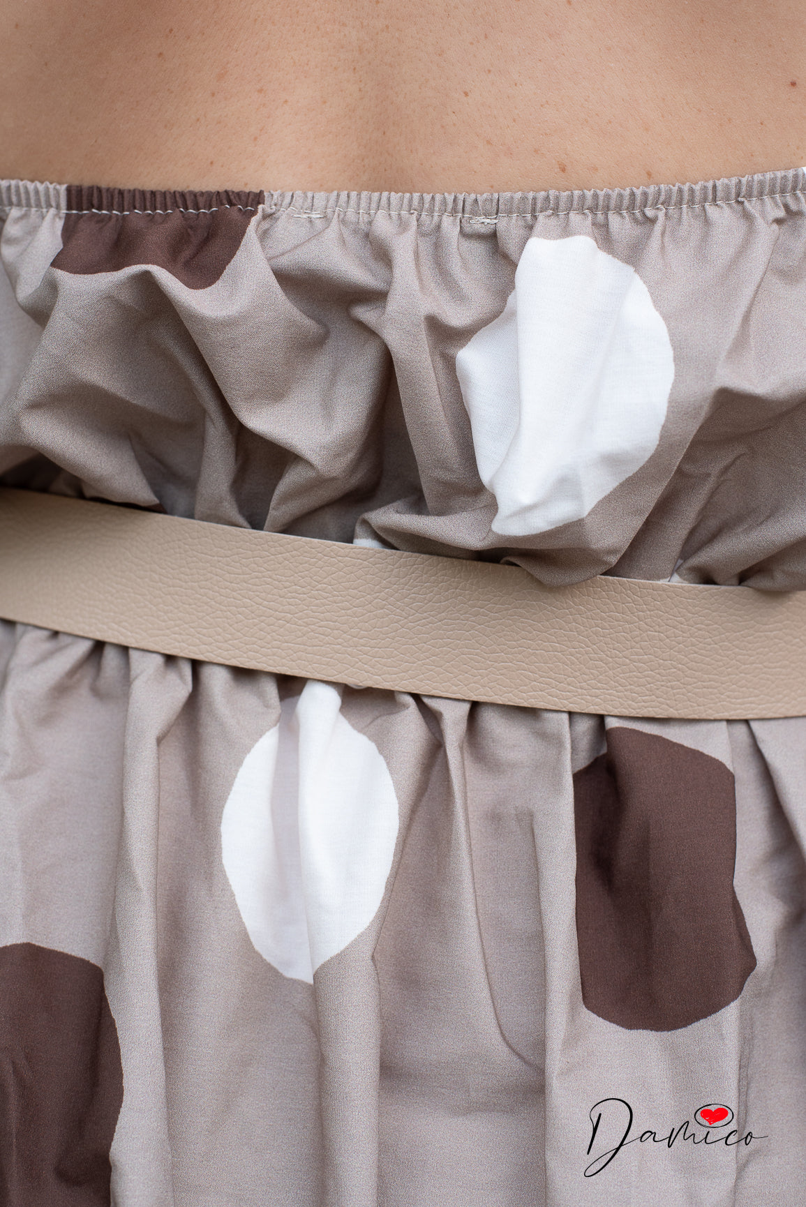 Vestitino halter vintage a pois con cint