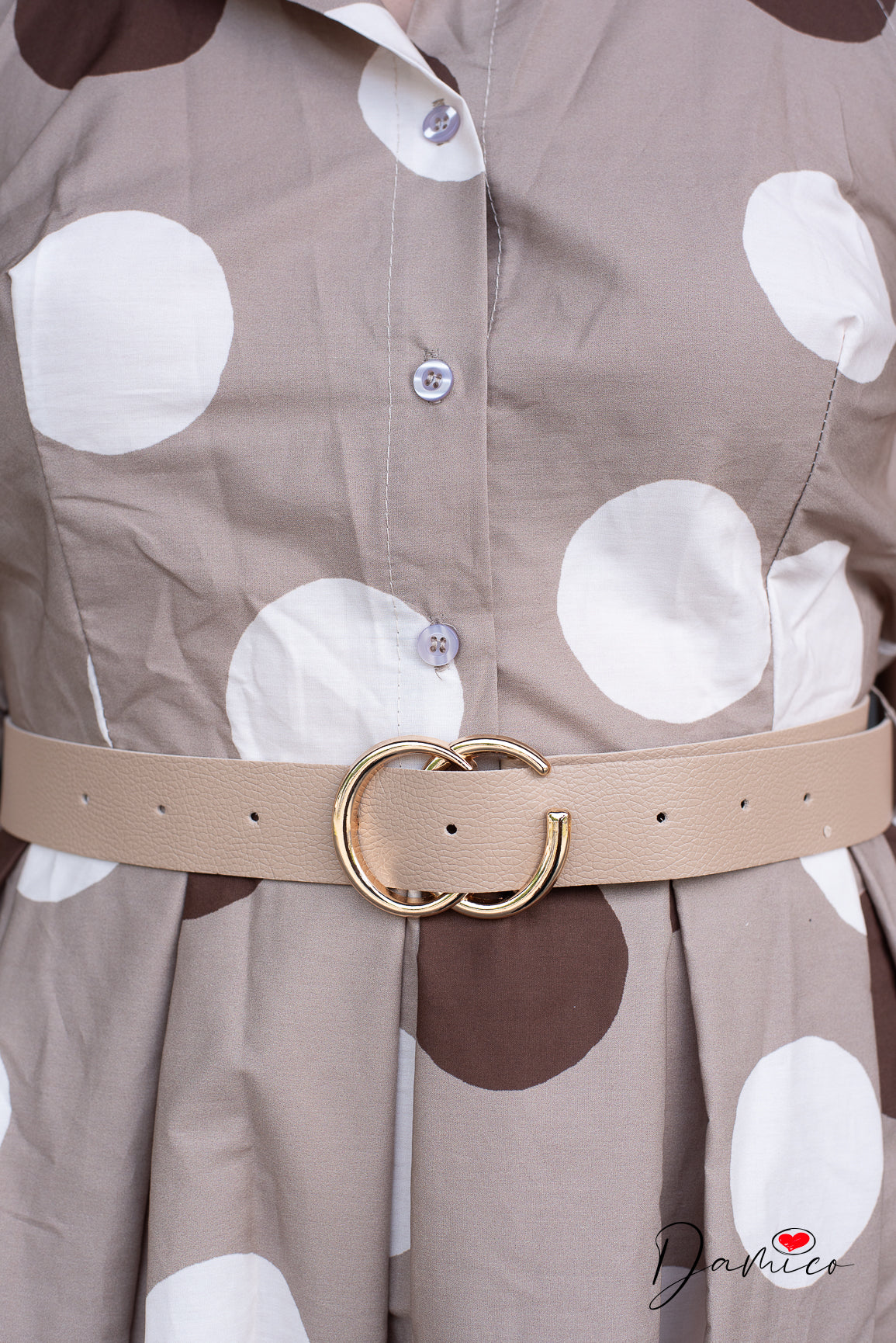 Vestitino halter vintage a pois con cint
