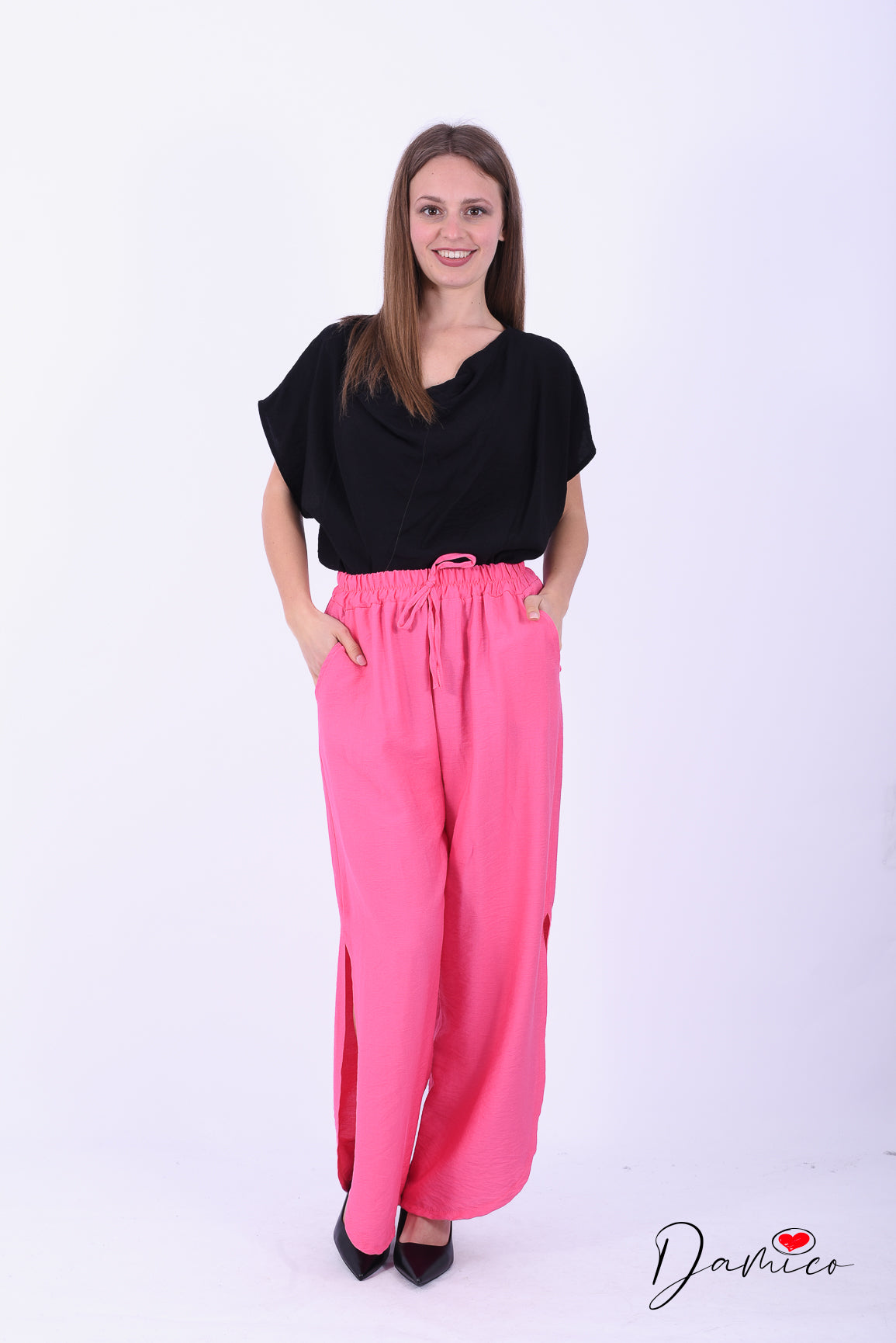 Pantaloni morbidi spacchetti laterali