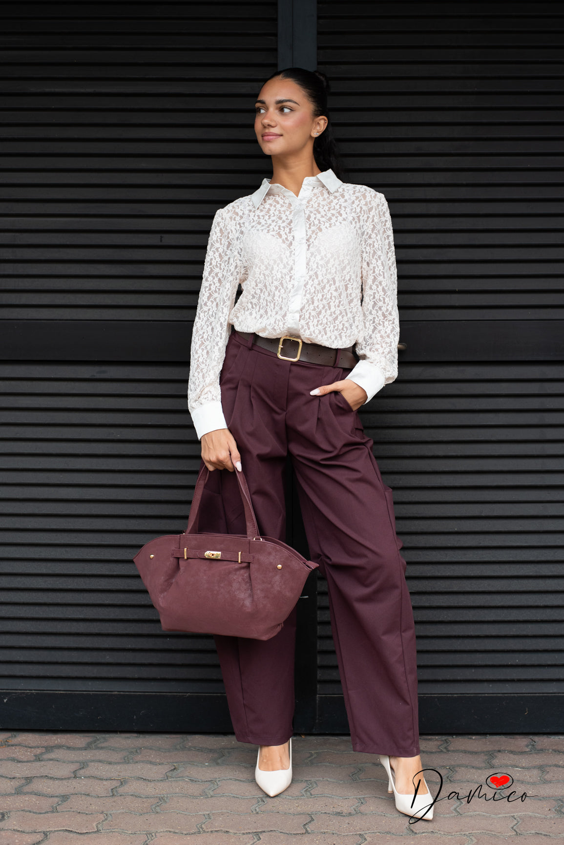 Camicia in pizzo guipure