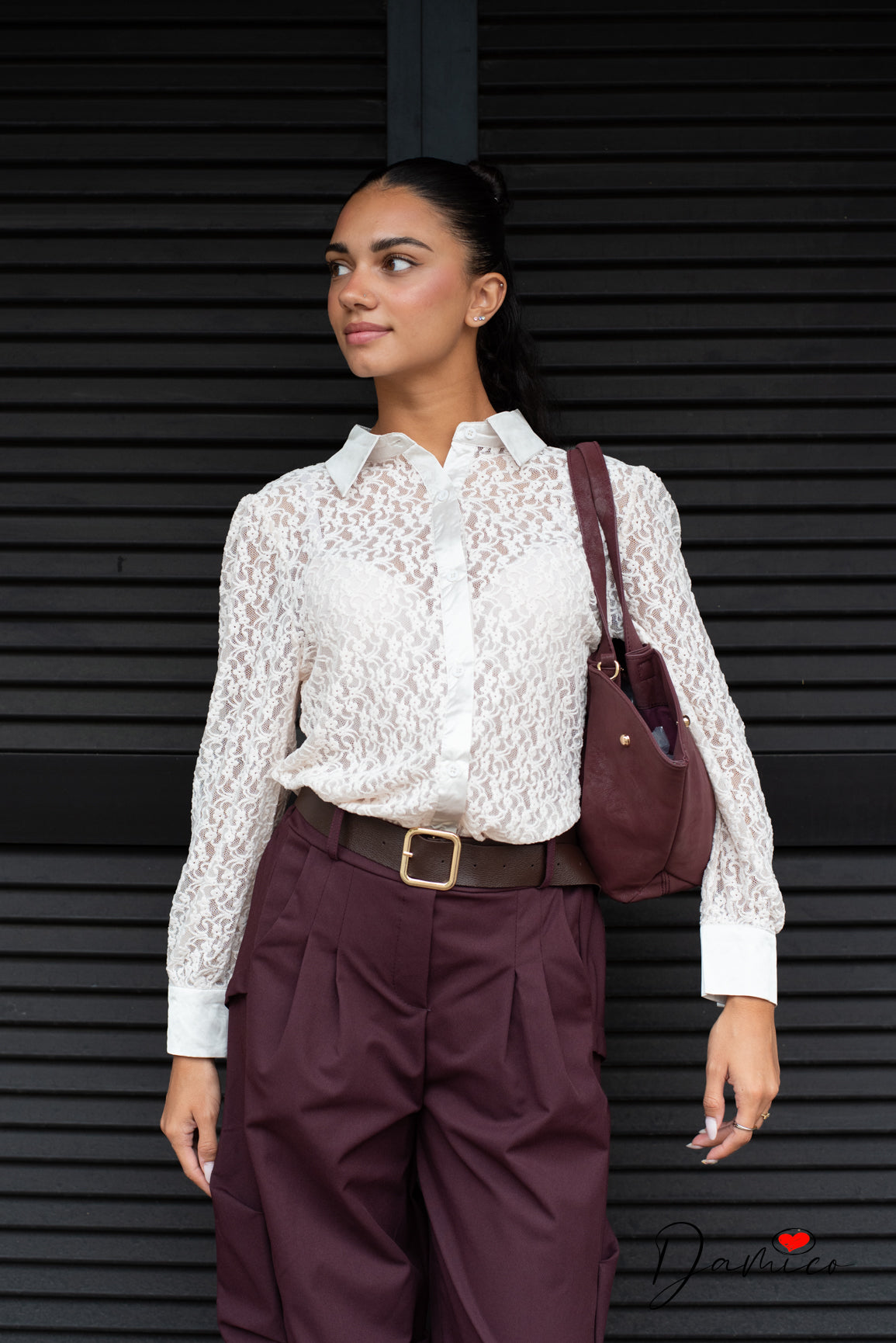 Camicia in pizzo guipure