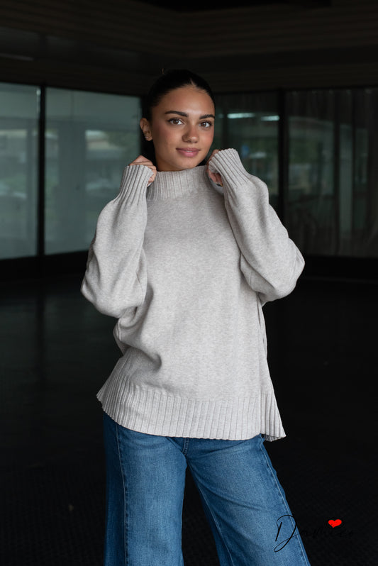 Maglione over dolcevita coste det