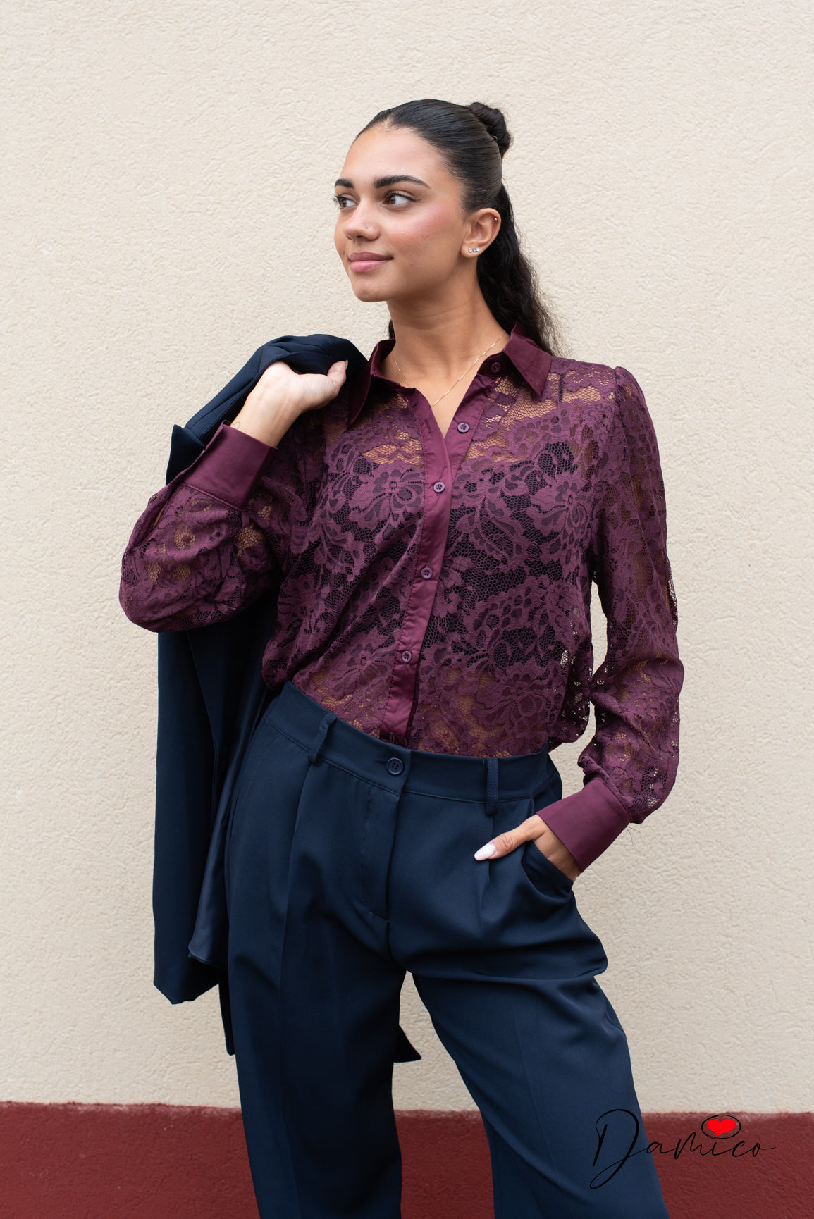 Camicia in pizzo basic