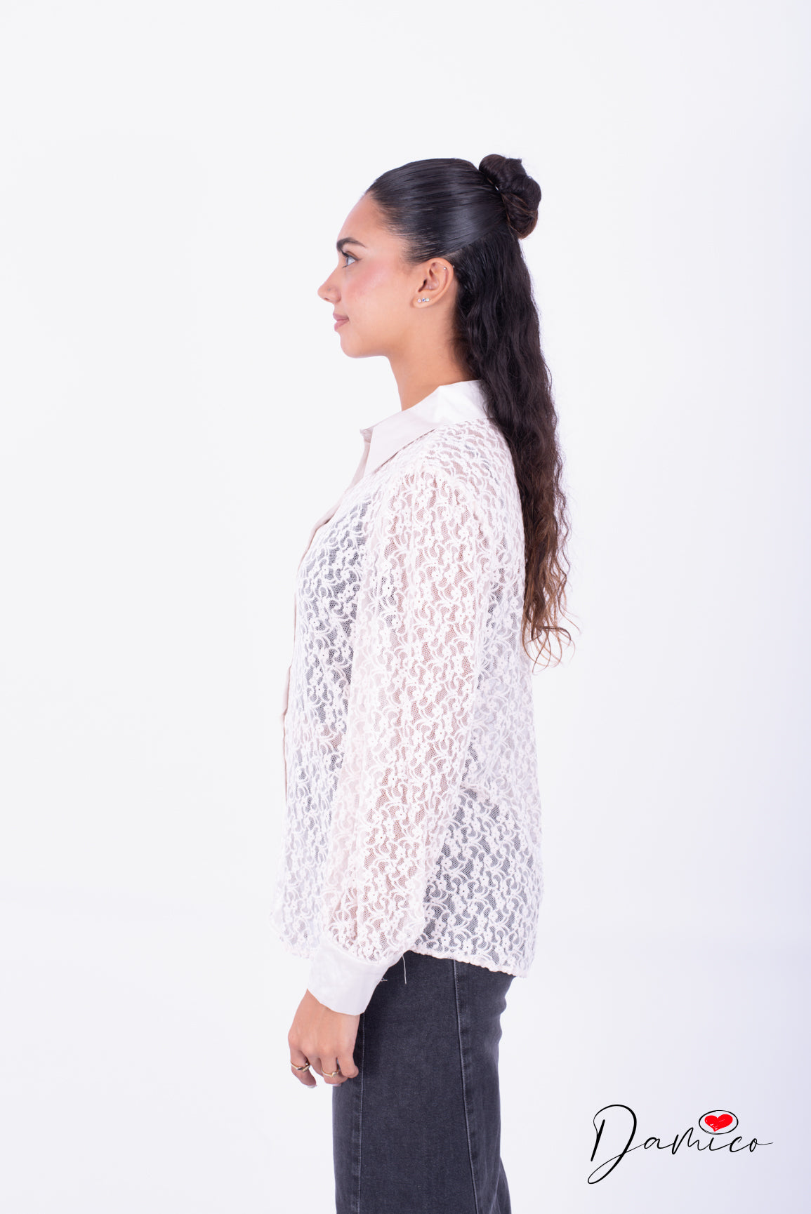 Camicia in pizzo guipure