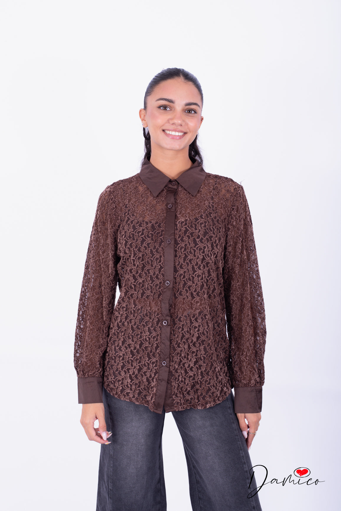 Camicia in pizzo guipure