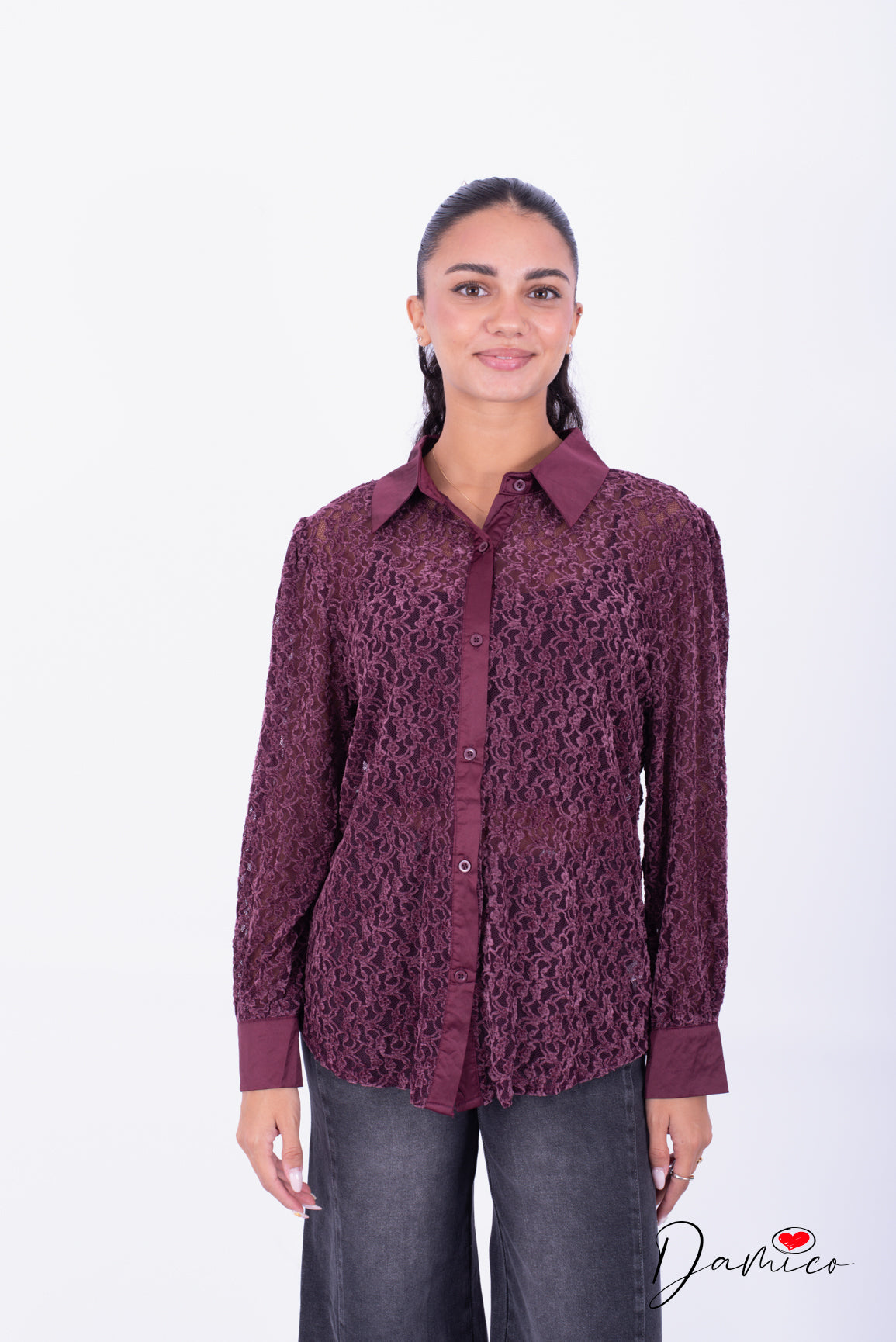 Camicia in pizzo guipure