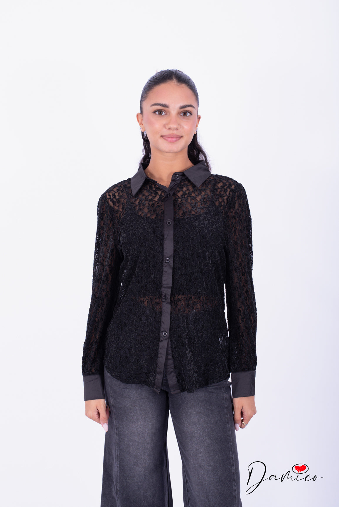 Camicia in pizzo guipure