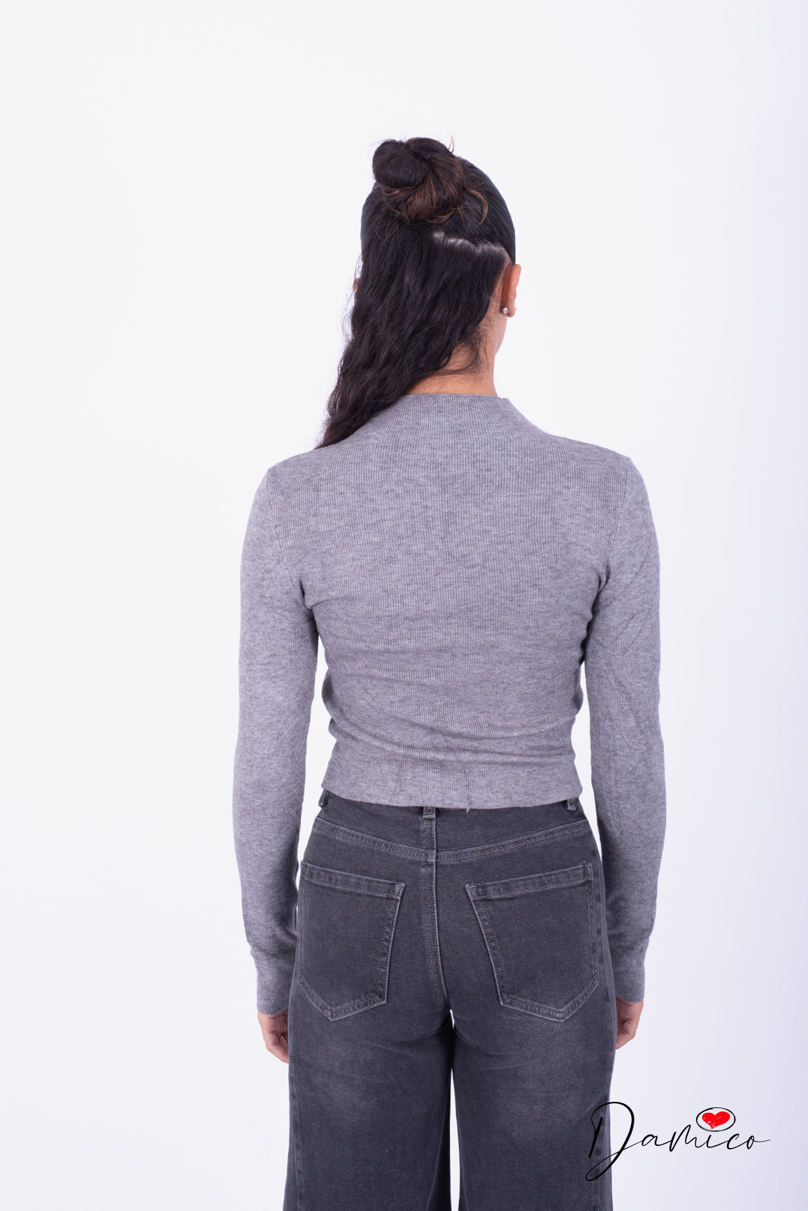 Maglia lupetto microcostinata