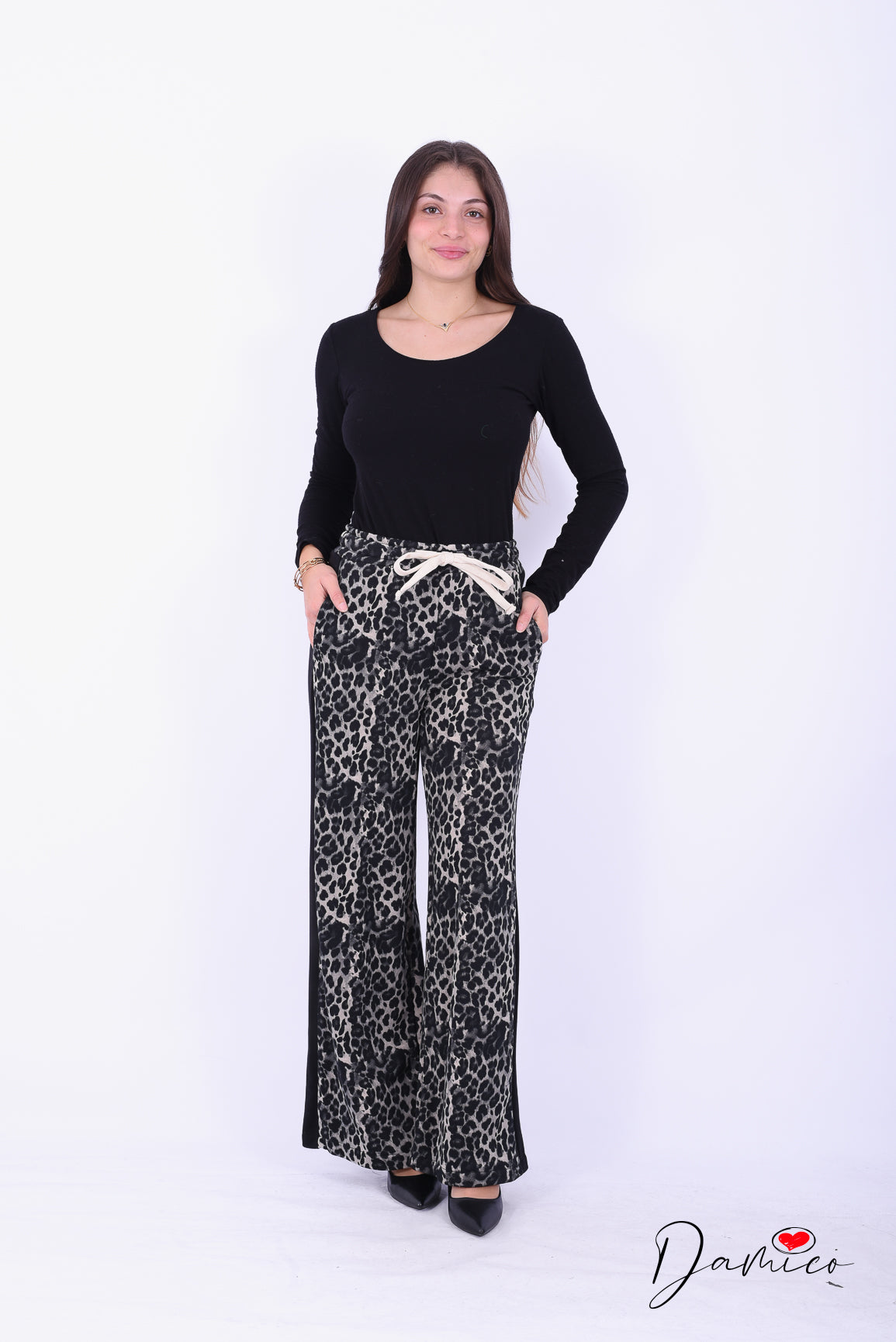Pantalone tuta leopardato