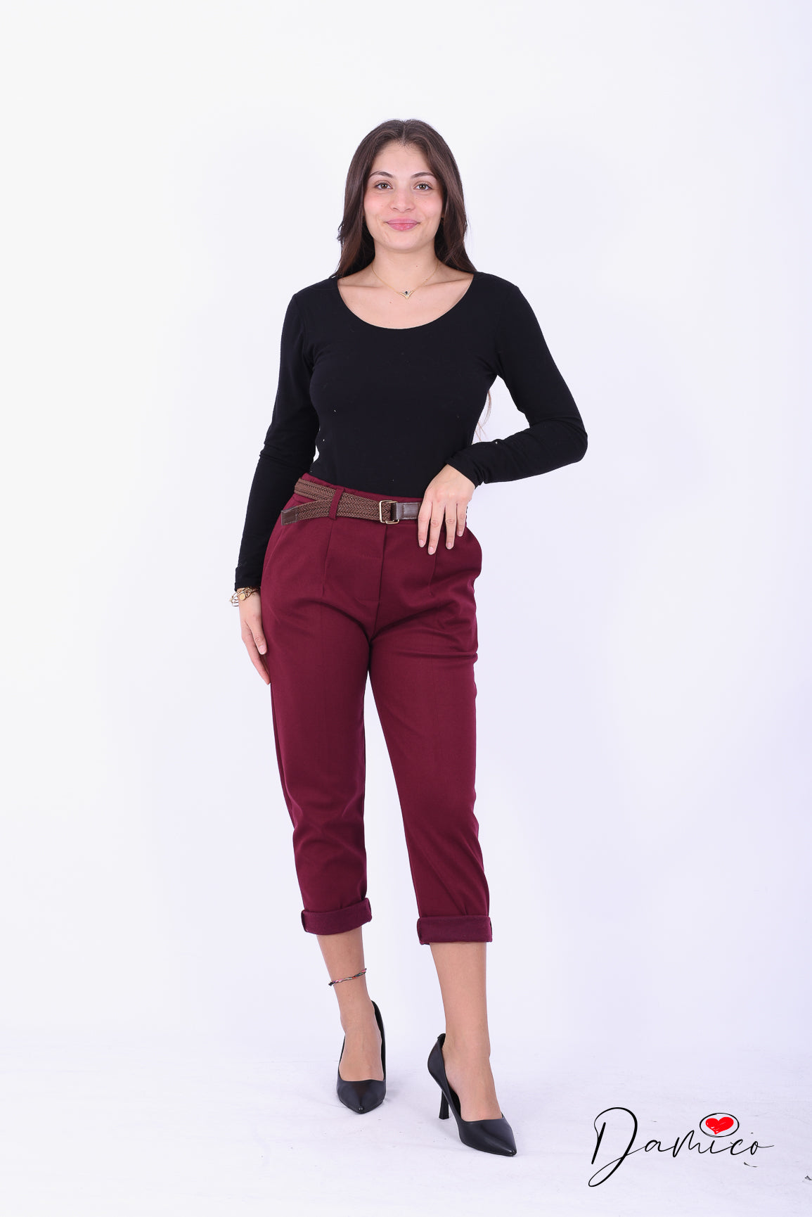Pantalone pile con cintura