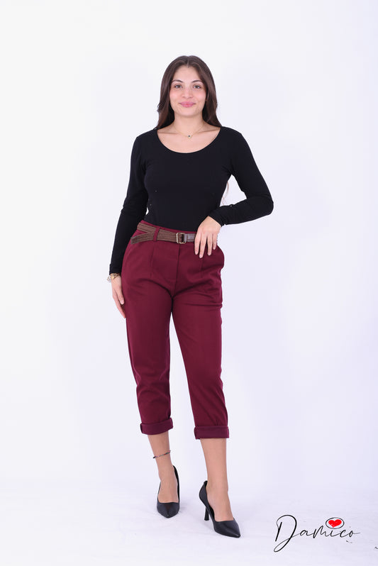 Pantalone pile con cintura