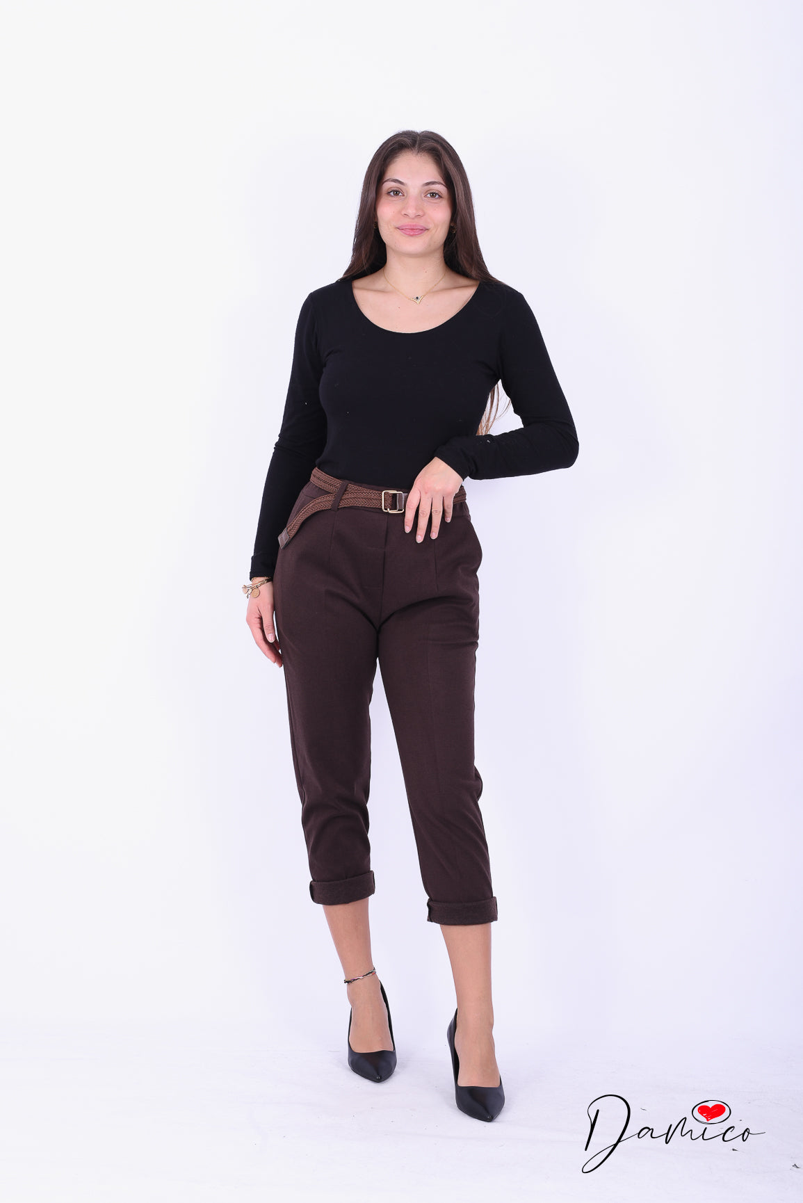 Pantalone pile con cintura