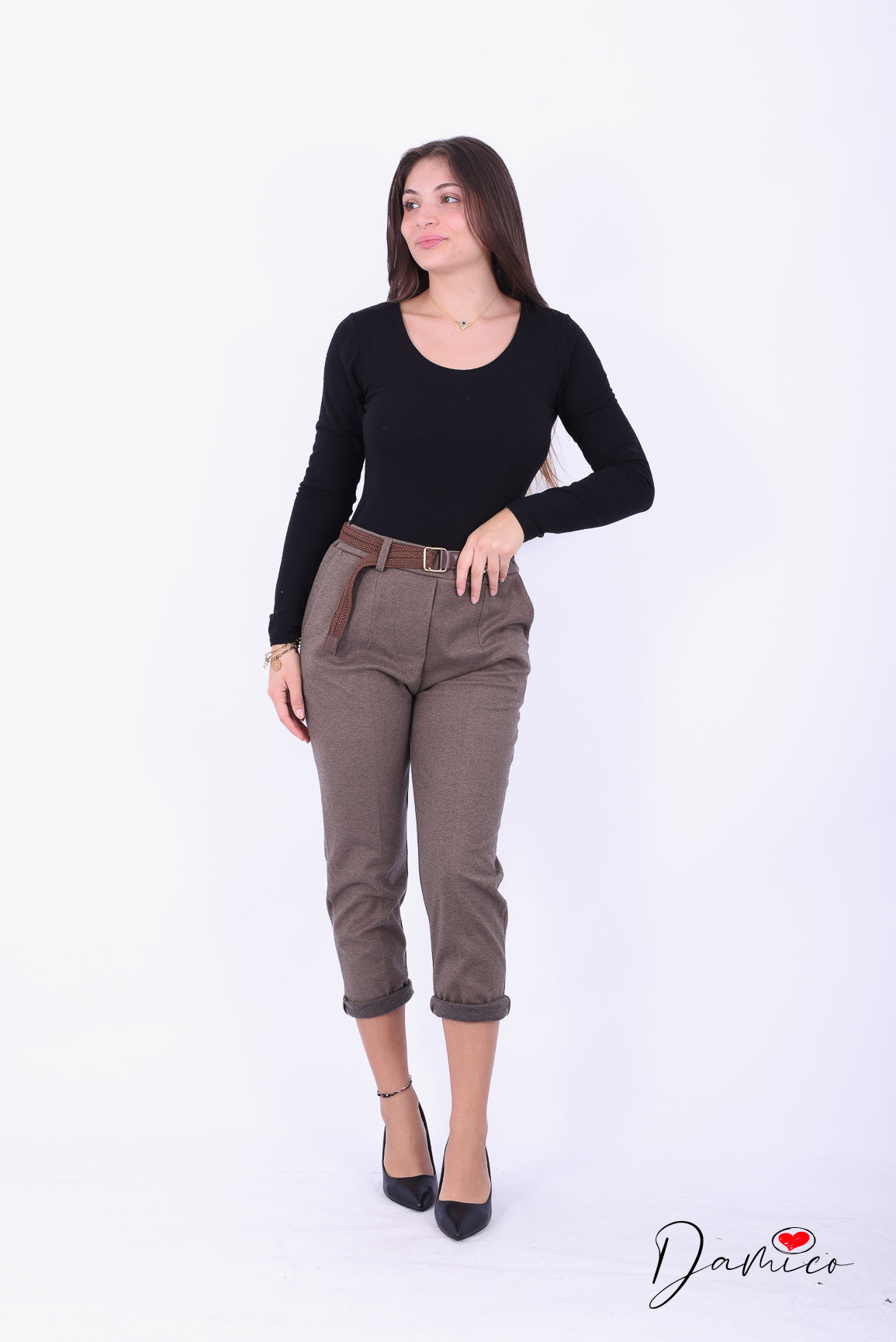 Pantalone pile con cintura