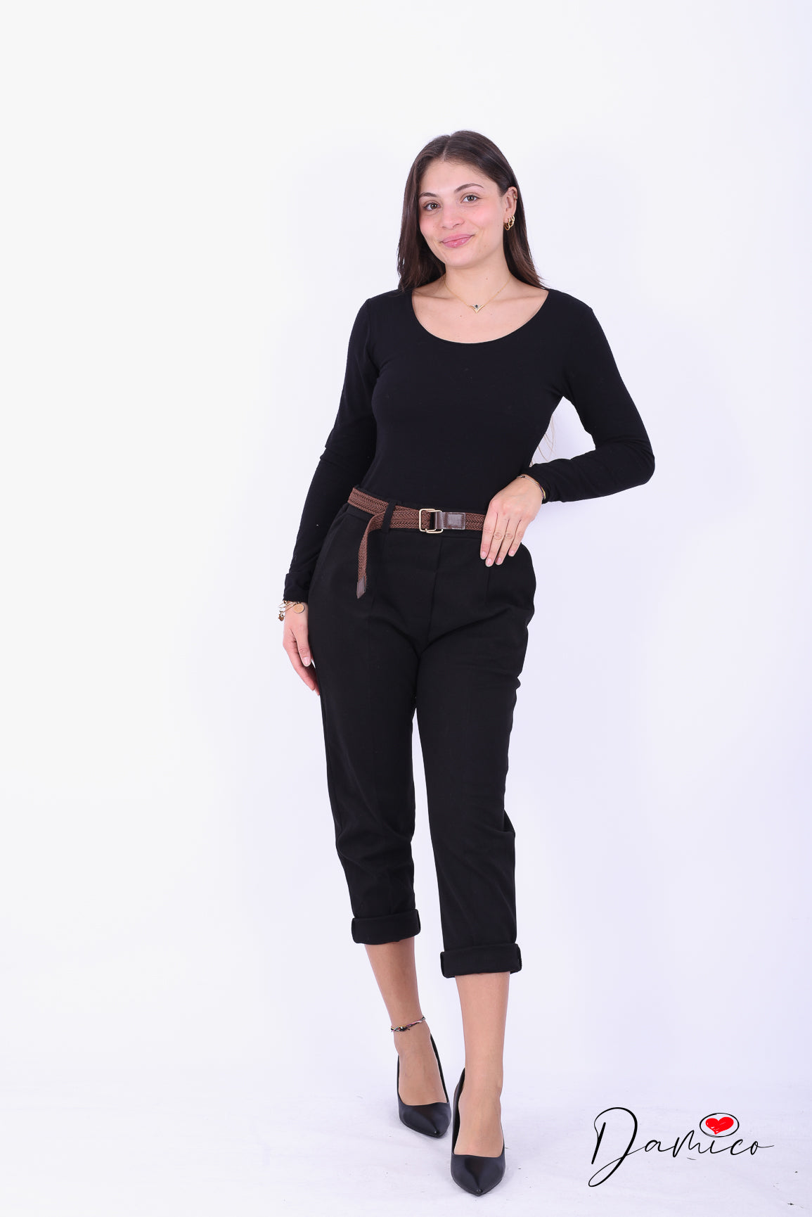 Pantalone pile con cintura