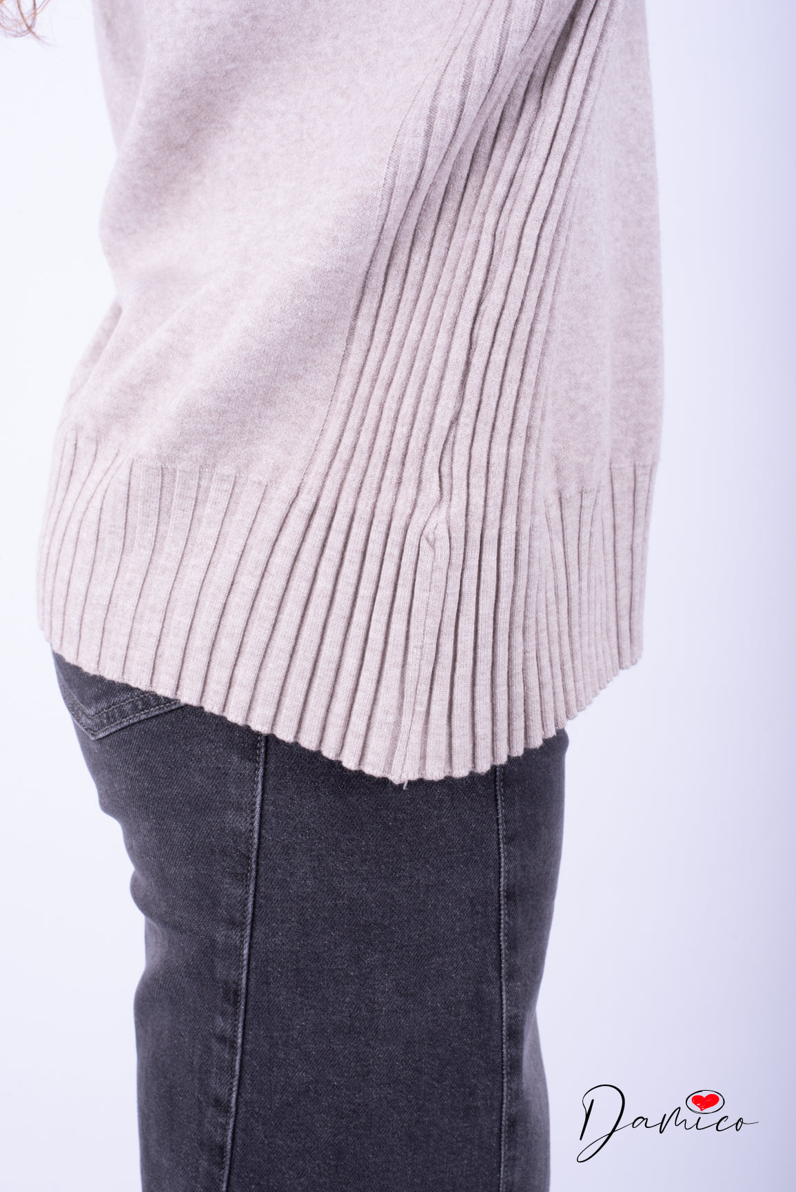 Maglione over dolcevita coste det