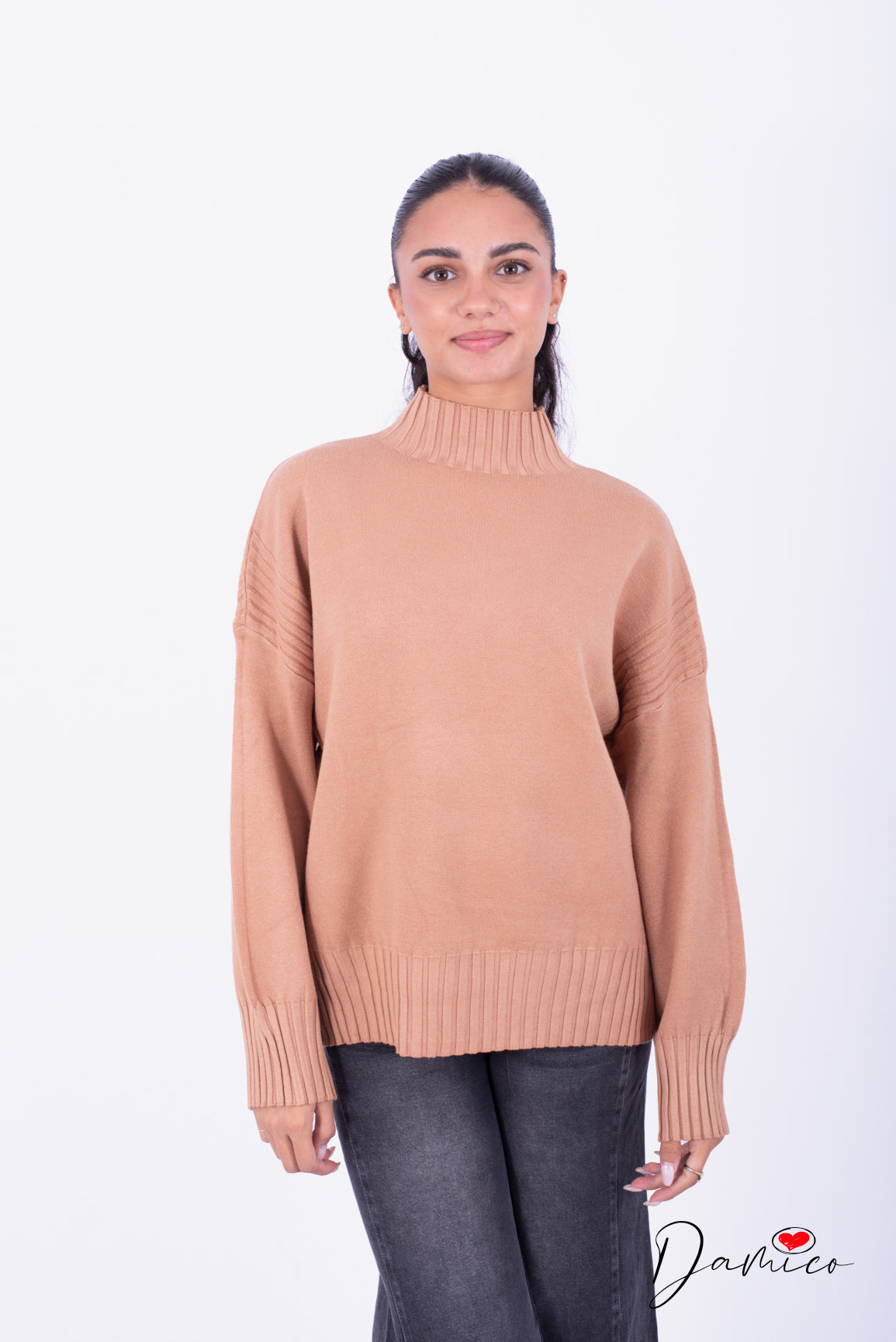 Maglione over dolcevita coste det