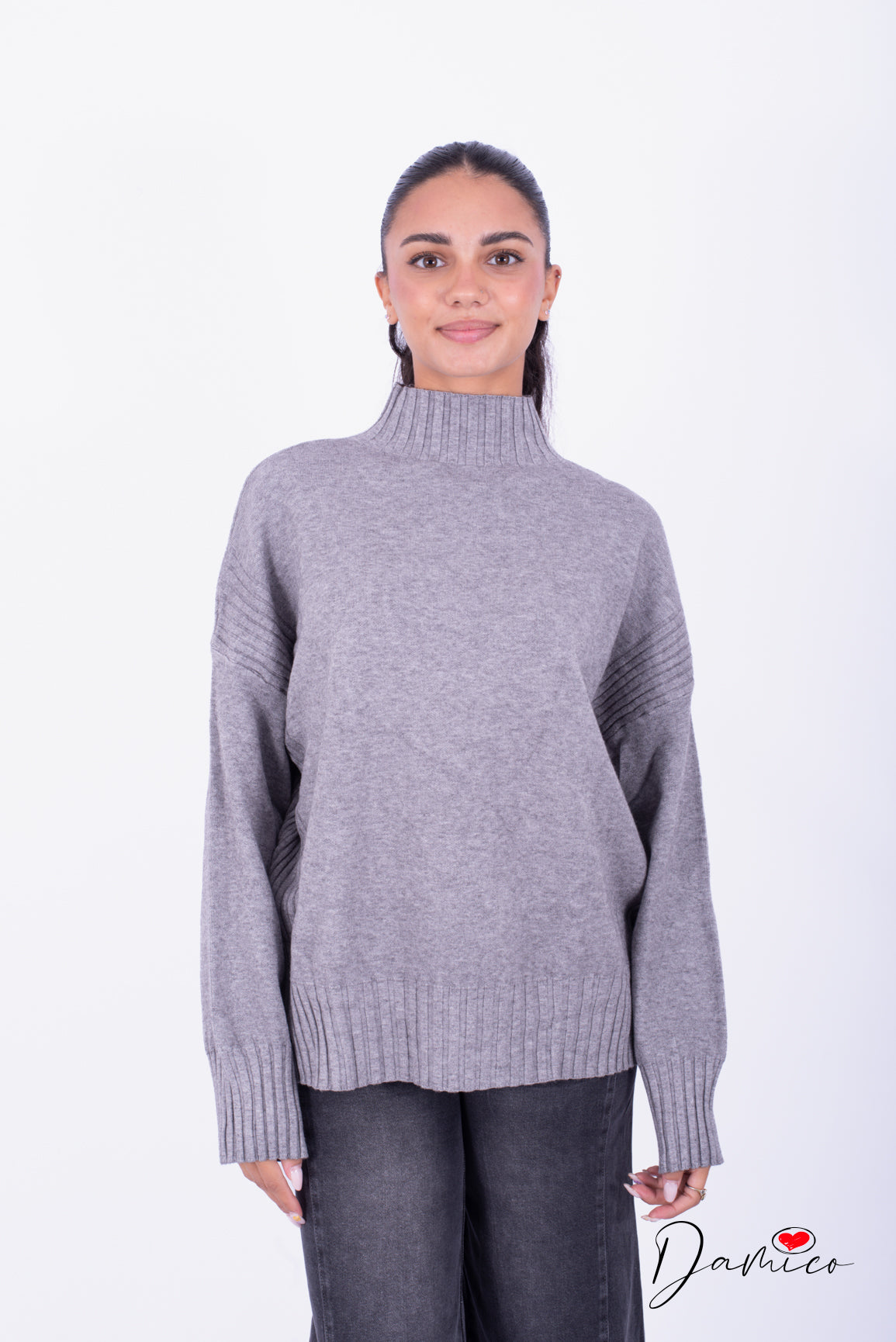 Maglione over dolcevita coste det