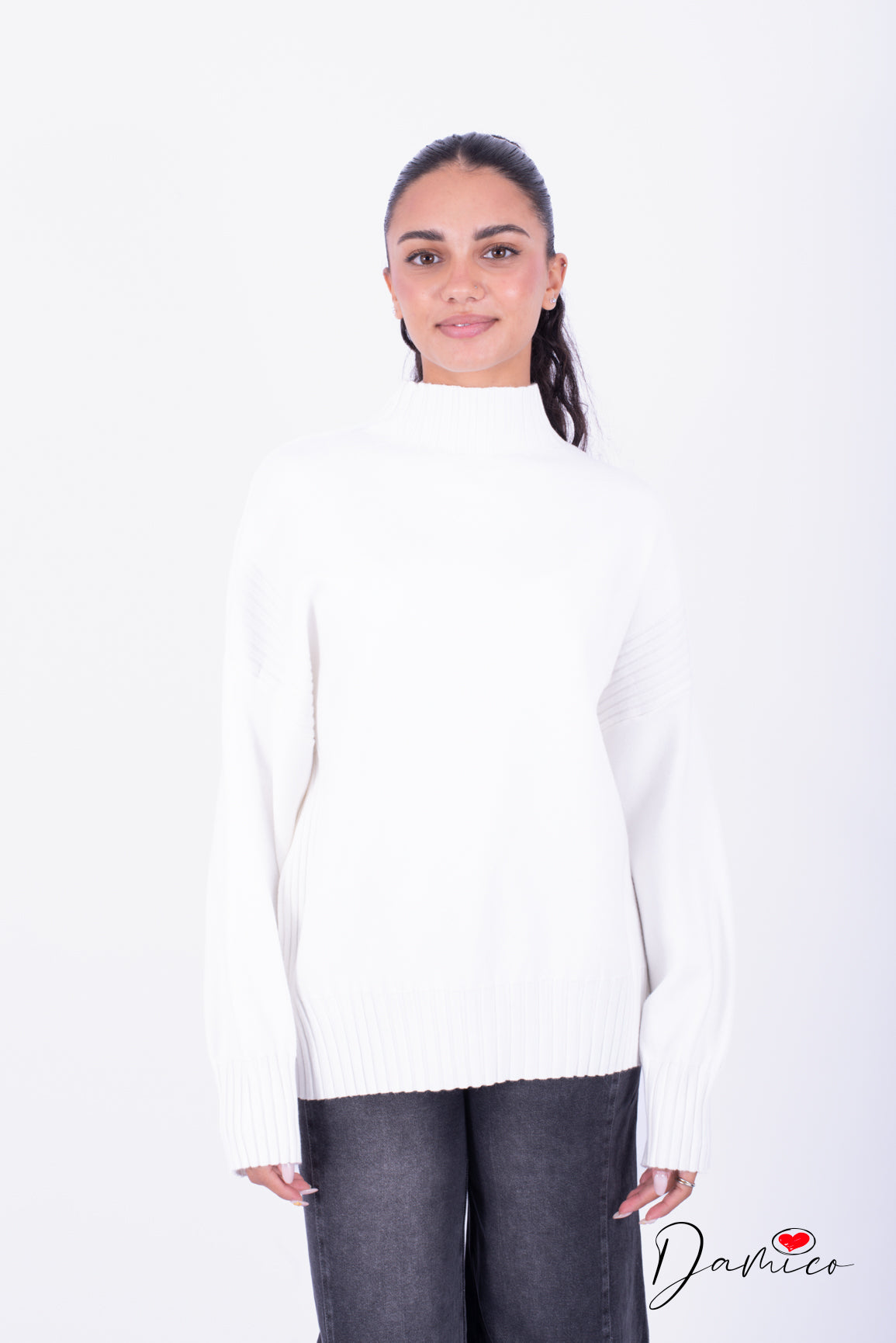 Maglione over dolcevita coste det