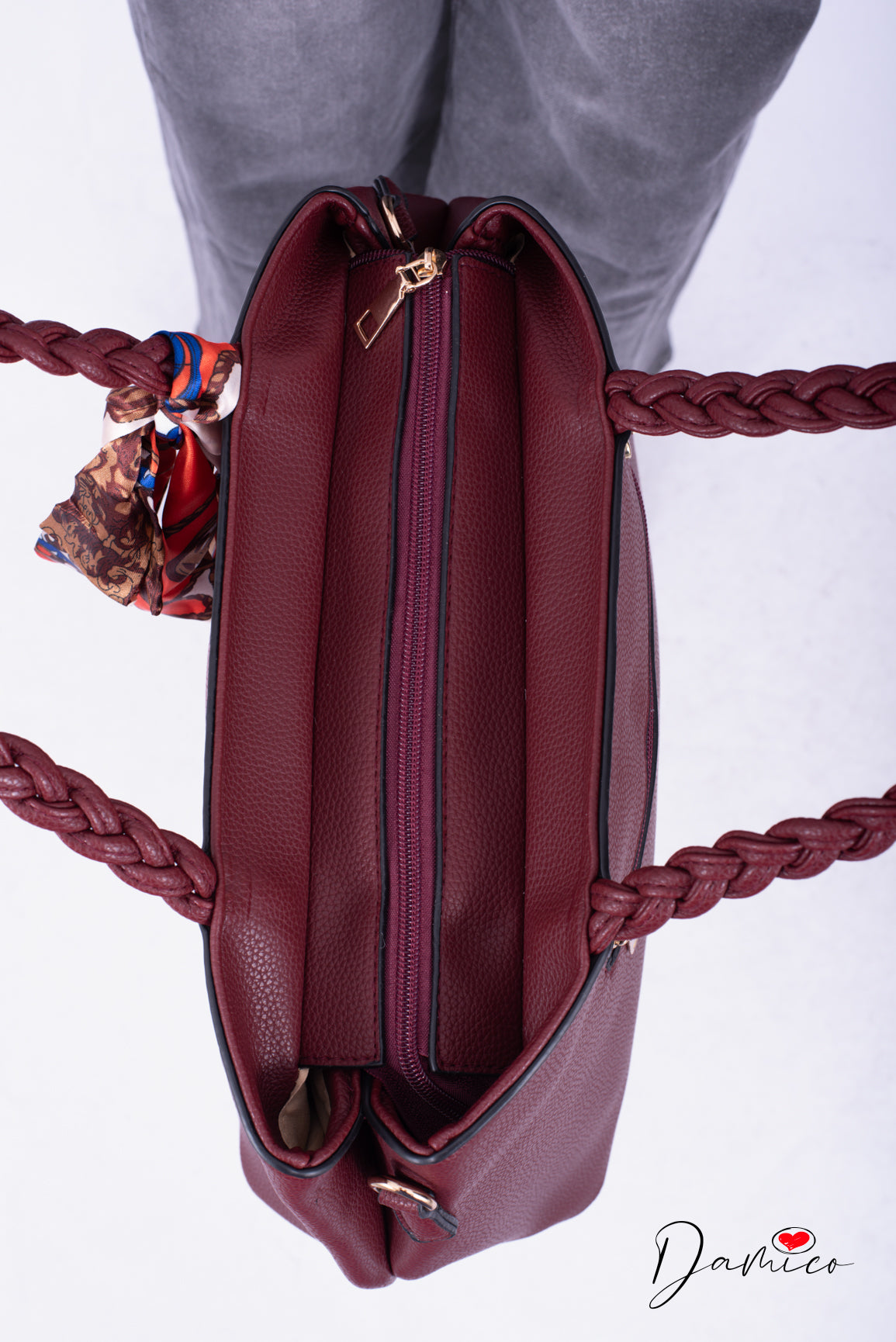 Borsa manici intrecciati