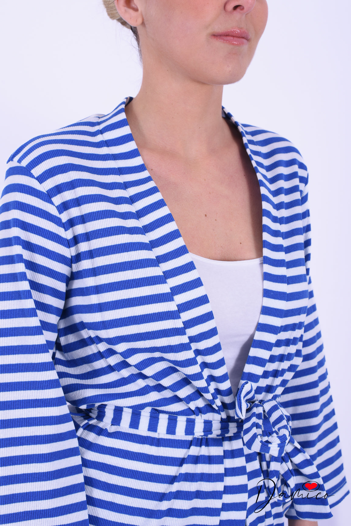 Cardigan lungo a righe