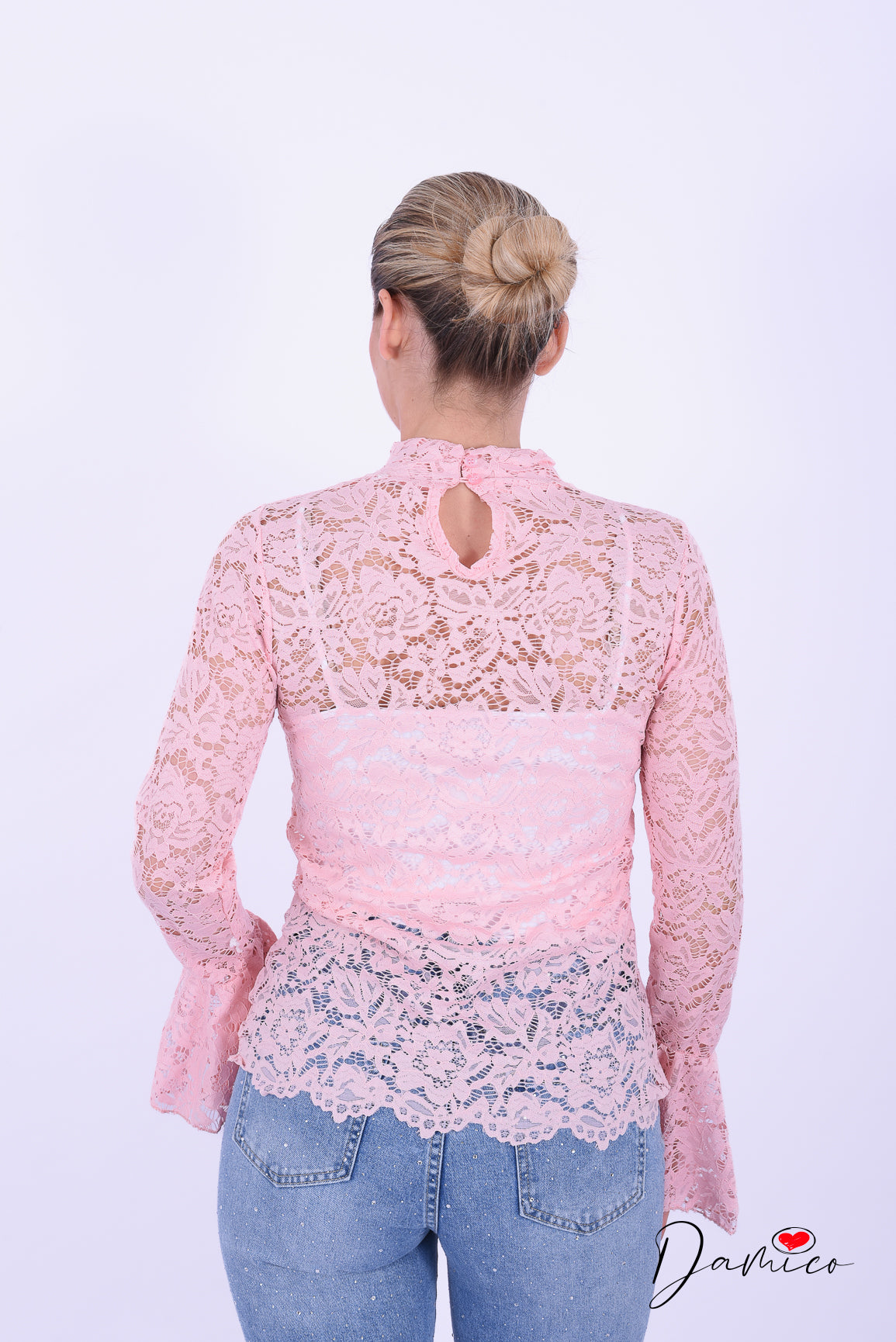 Maglia pizzo rosa