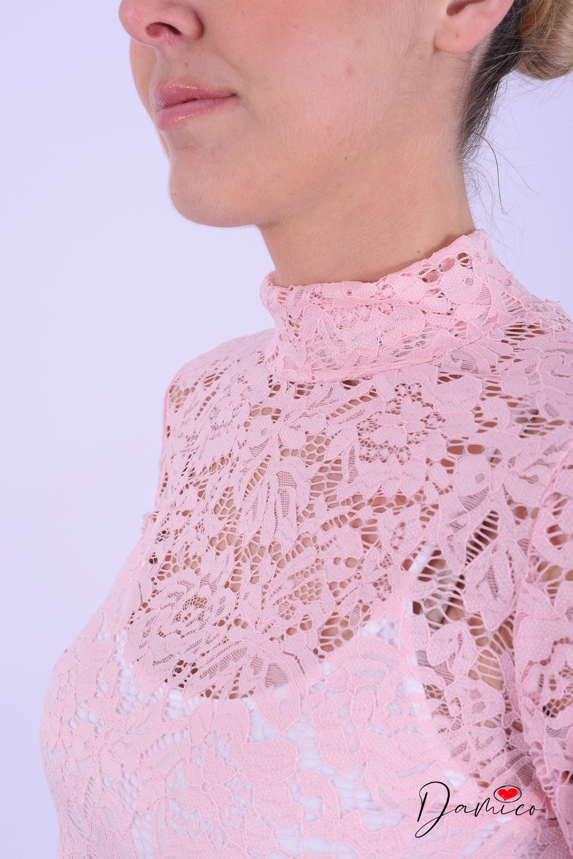 Maglia pizzo rosa