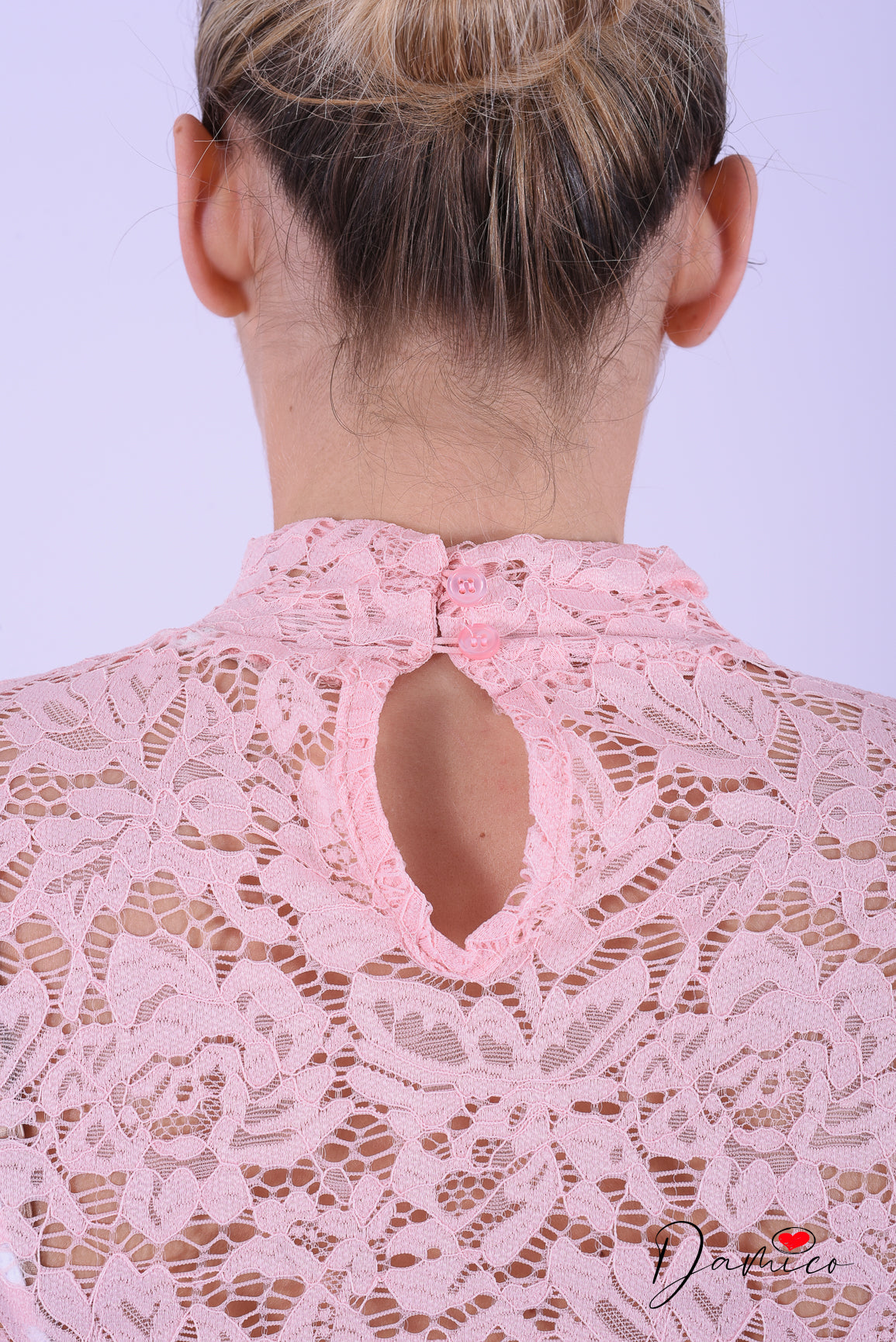 Maglia pizzo rosa