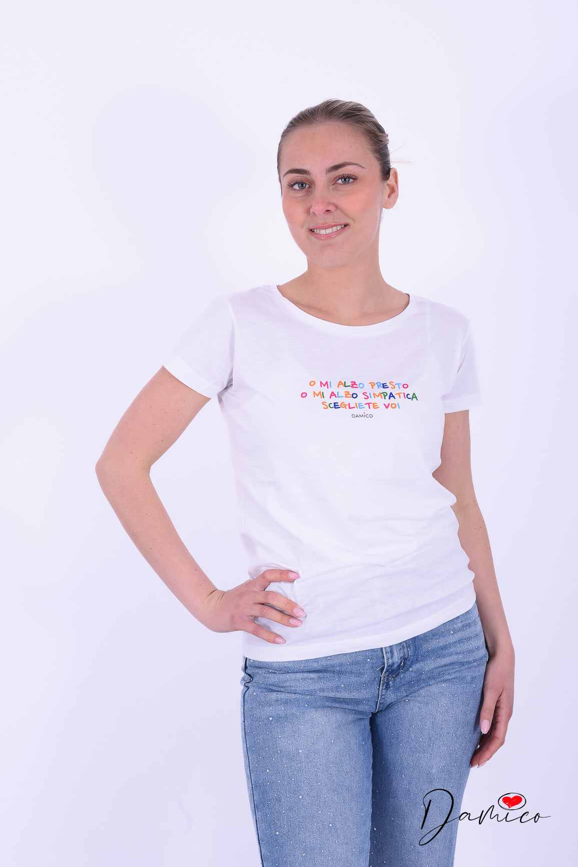 T-Shirt bianca stampata