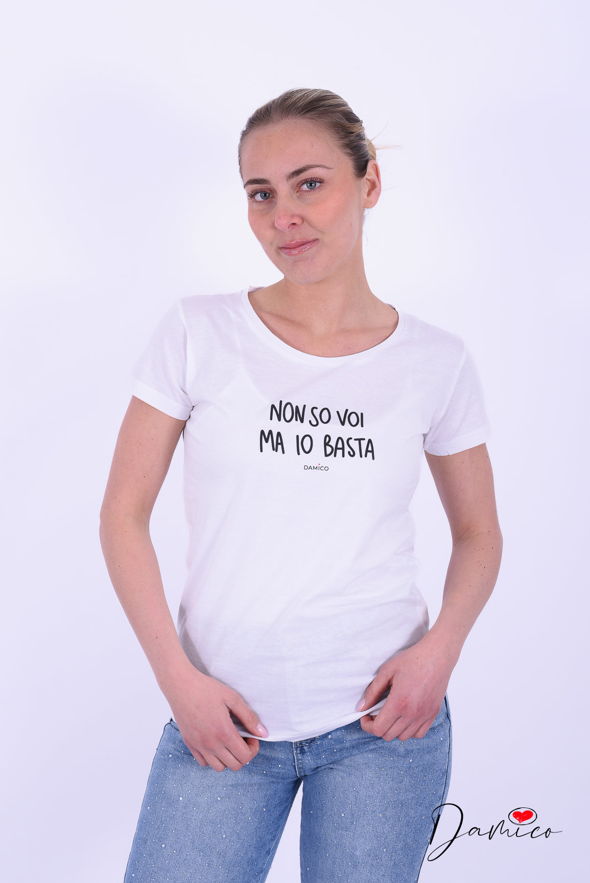 T-Shirt bianca stampata