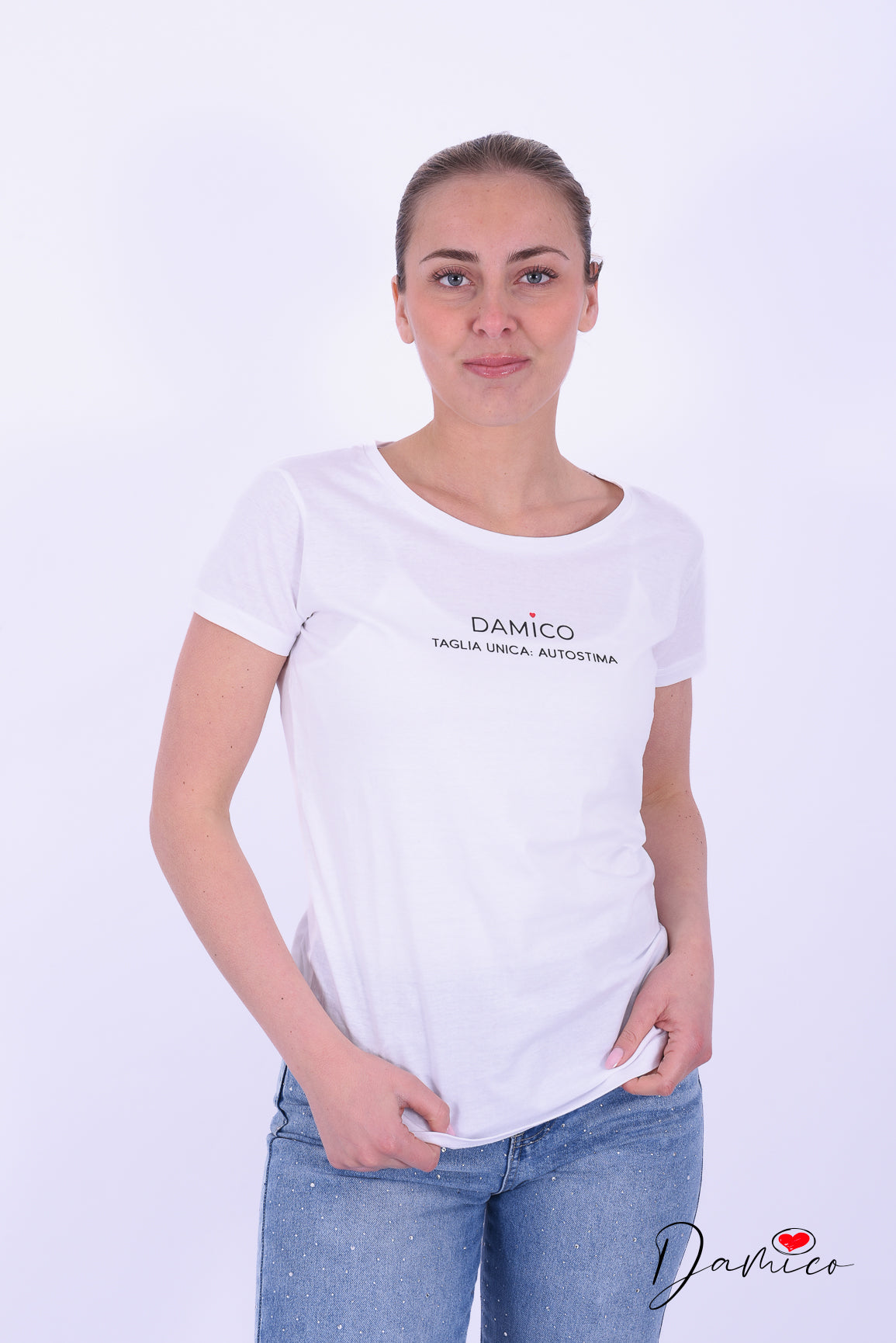 T-Shirt bianca stampata