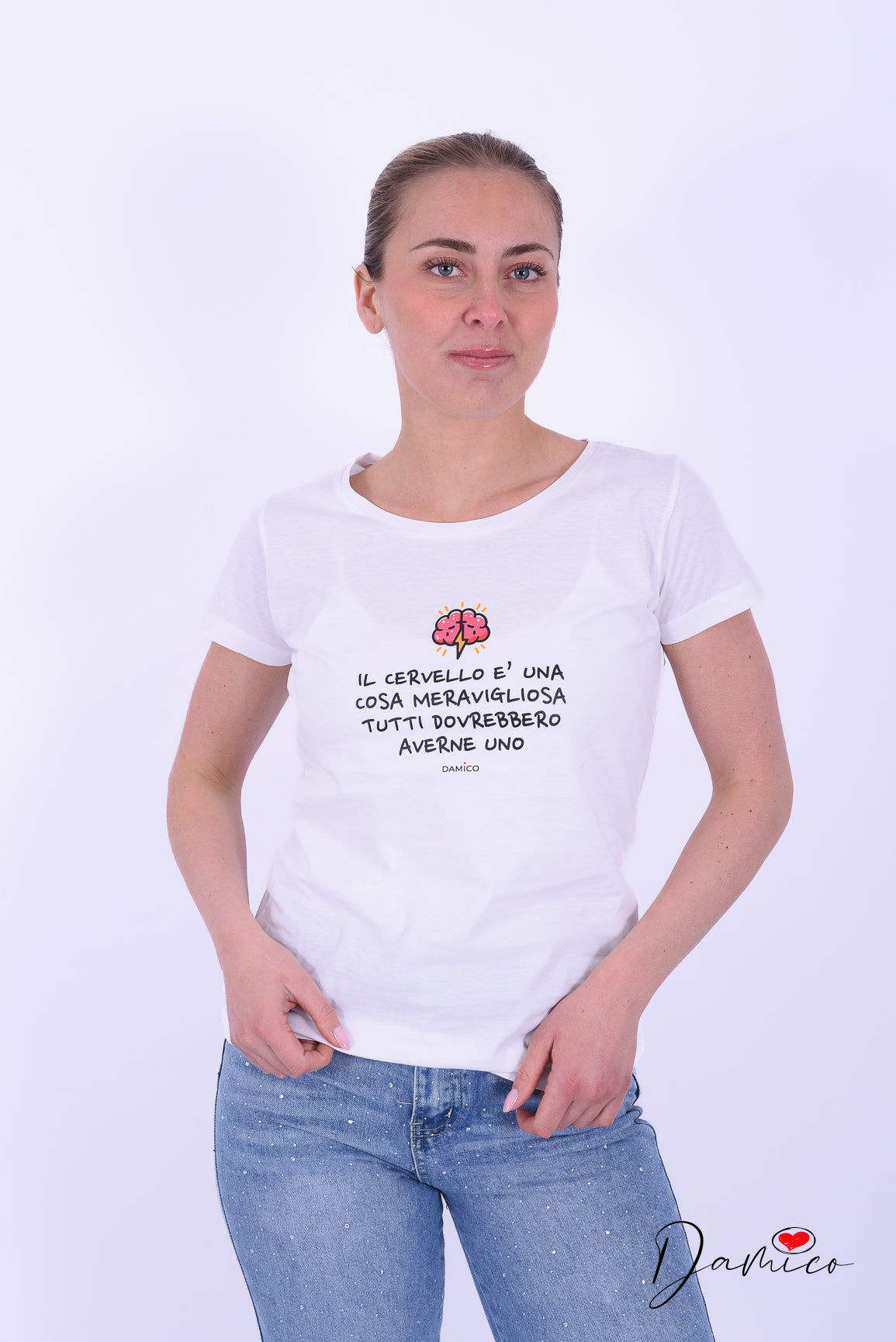 T-Shirt bianca stampata