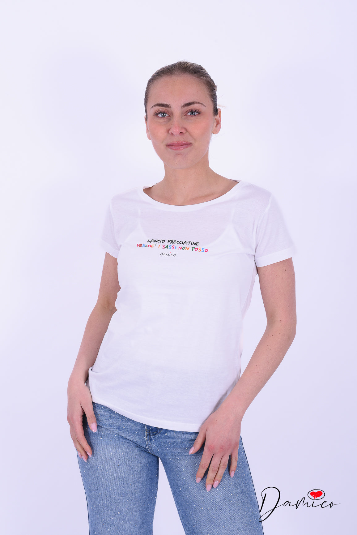T-Shirt bianca stampata