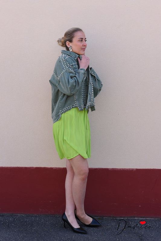 Giacca di jeans borchiata