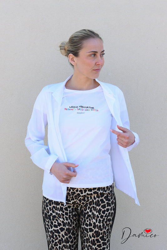 T-Shirt bianca stampata