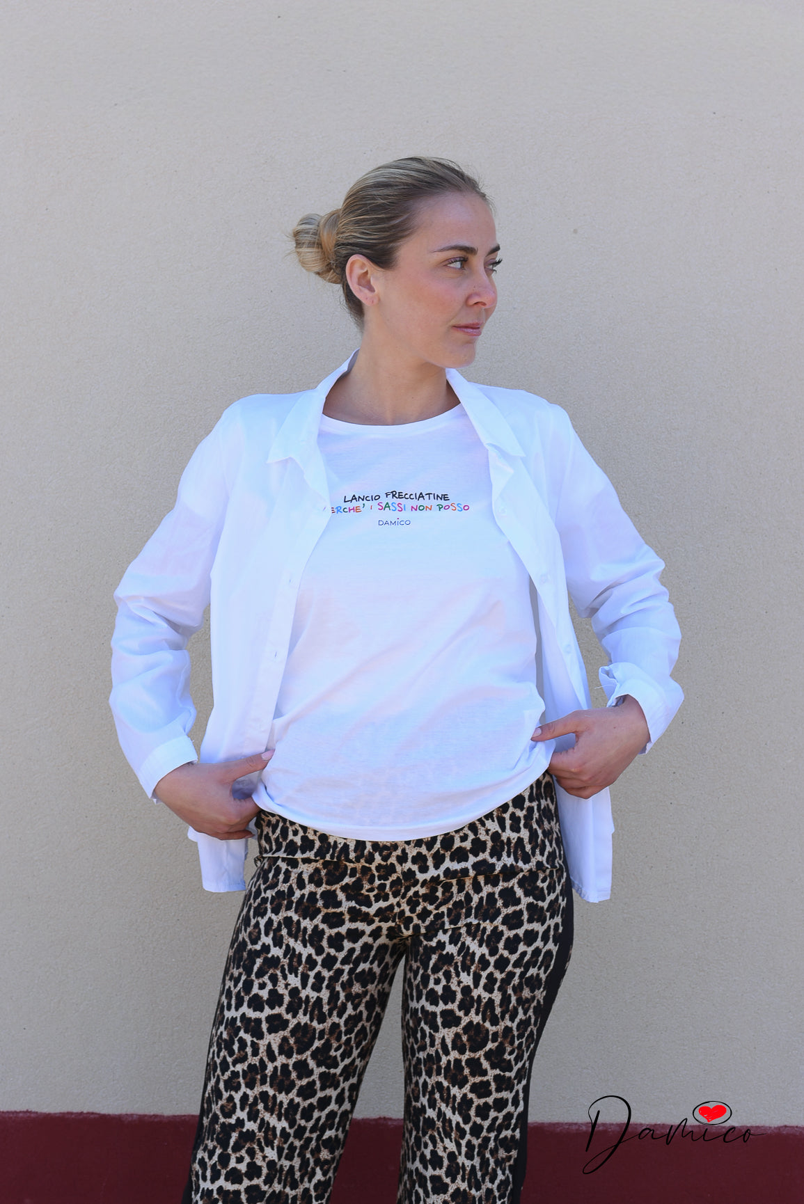 T-Shirt bianca stampata